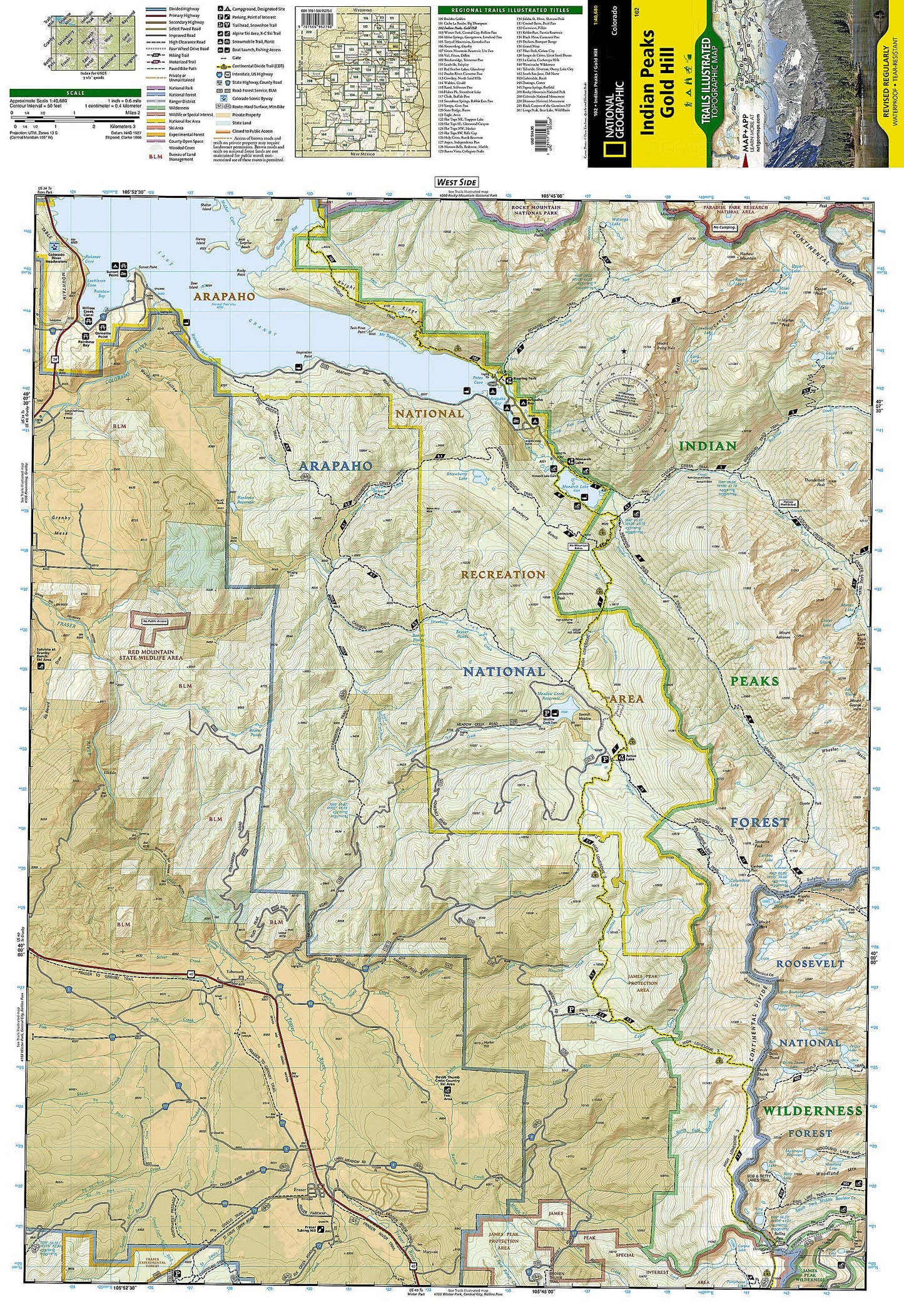 Indian Peaks, Gold Hill (National Geographic Trails Illustrated Map) (National Geographic Trails Illustrated Map, 102)