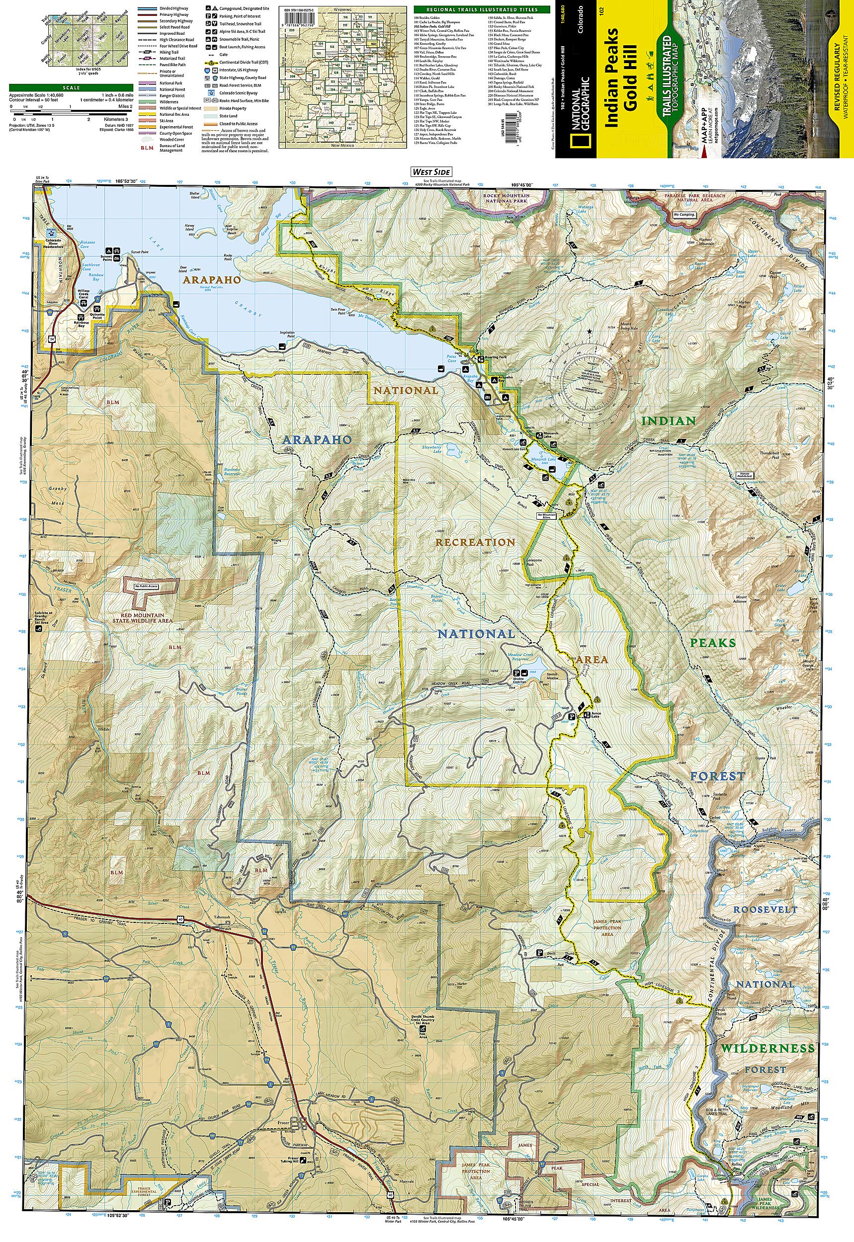 Indian Peaks, Gold Hill (National Geographic Trails Illustrated Map) (National Geographic Trails Illustrated Map, 102)