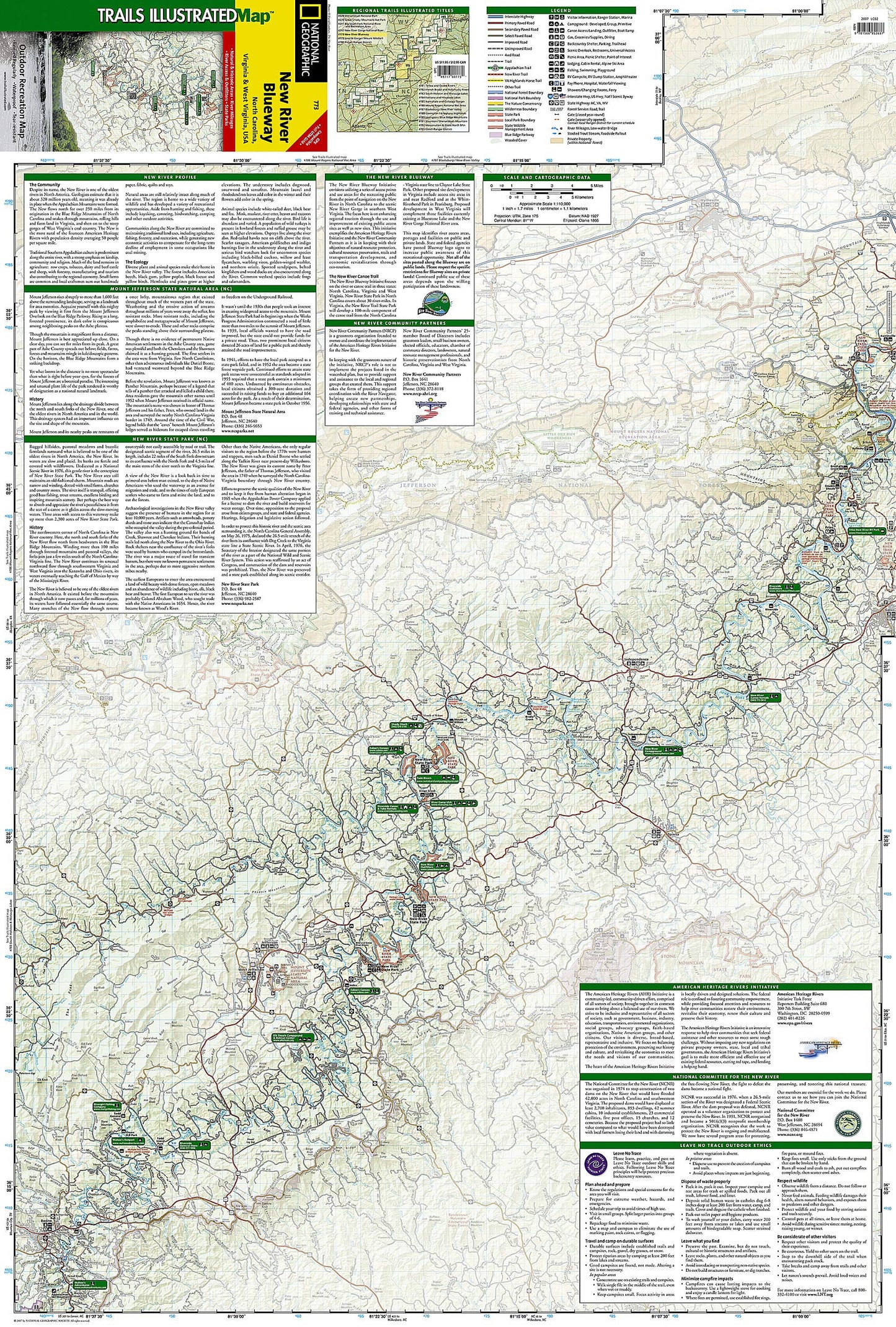 New River Blueway Map (National Geographic Trails Illustrated Map, 773)