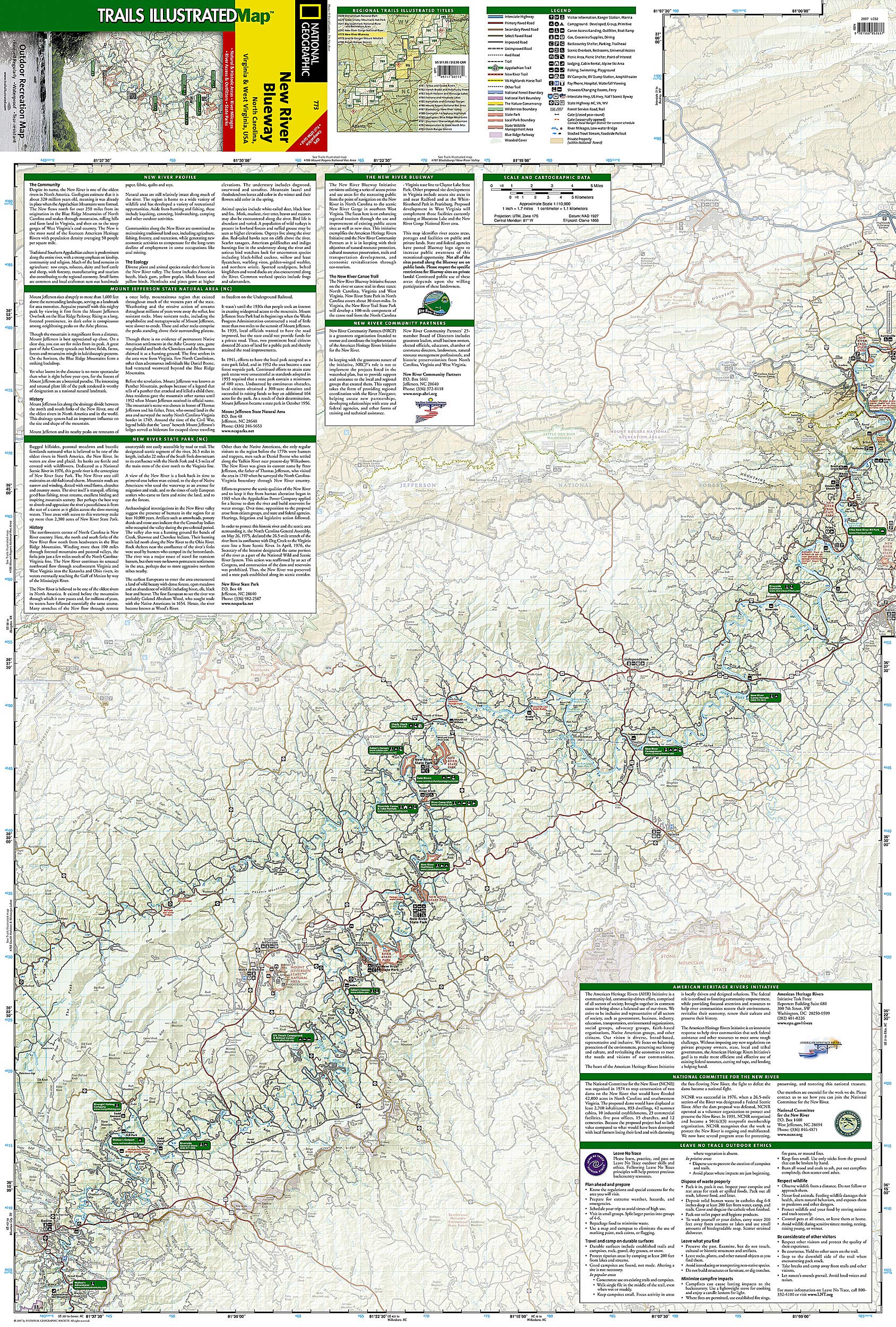 New River Blueway Map (National Geographic Trails Illustrated Map, 773)