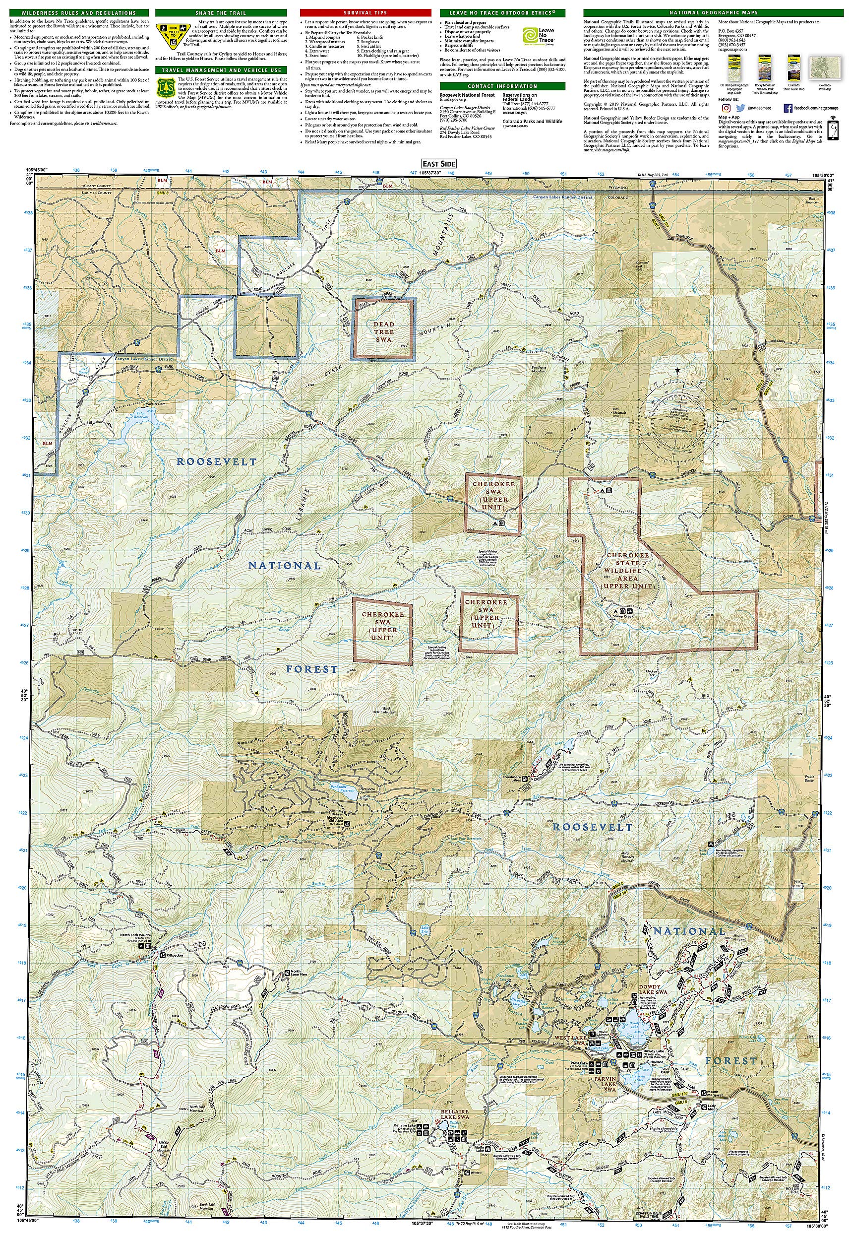 Red Feather Lakes, Glendevey Map (National Geographic Trails Illustrated Map, 111)