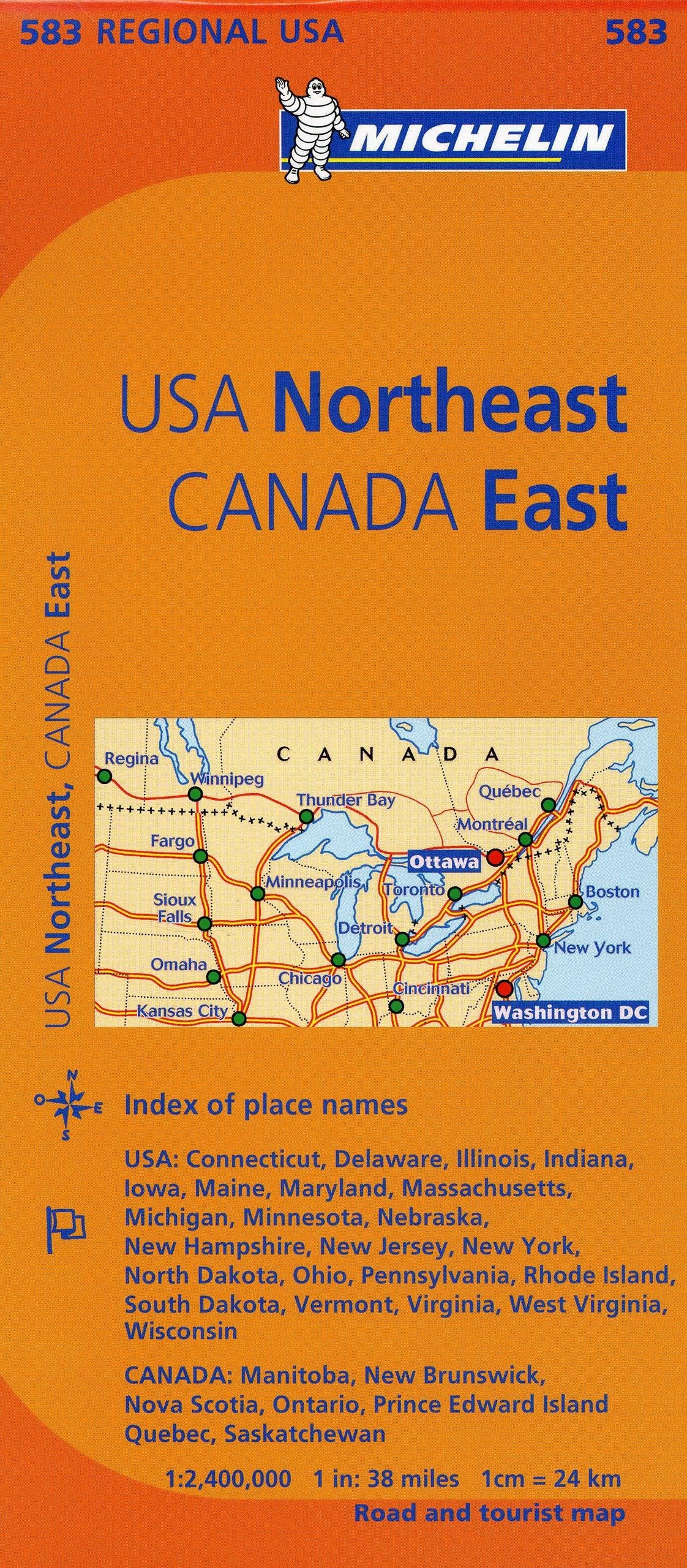 Michelin USA: Northeast, Canada: East Map 583 (Maps/Regional (Michelin))