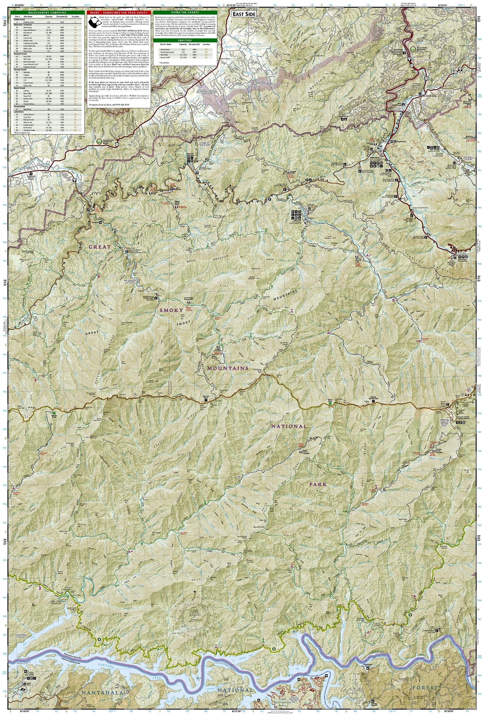 Great Smoky Mountains National Park West: Cades Cove, Elkmont Map (National Geographic Trails Illustrated Map, 316)