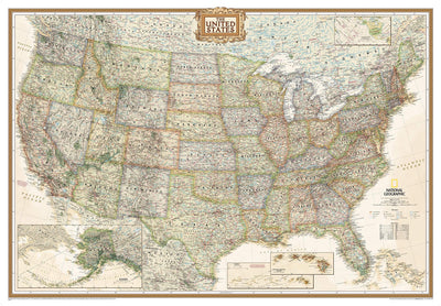National Geographic United States Wall Map - Executive (Enlarged: 69.25 x 48 in) (National Geographic Reference Map)