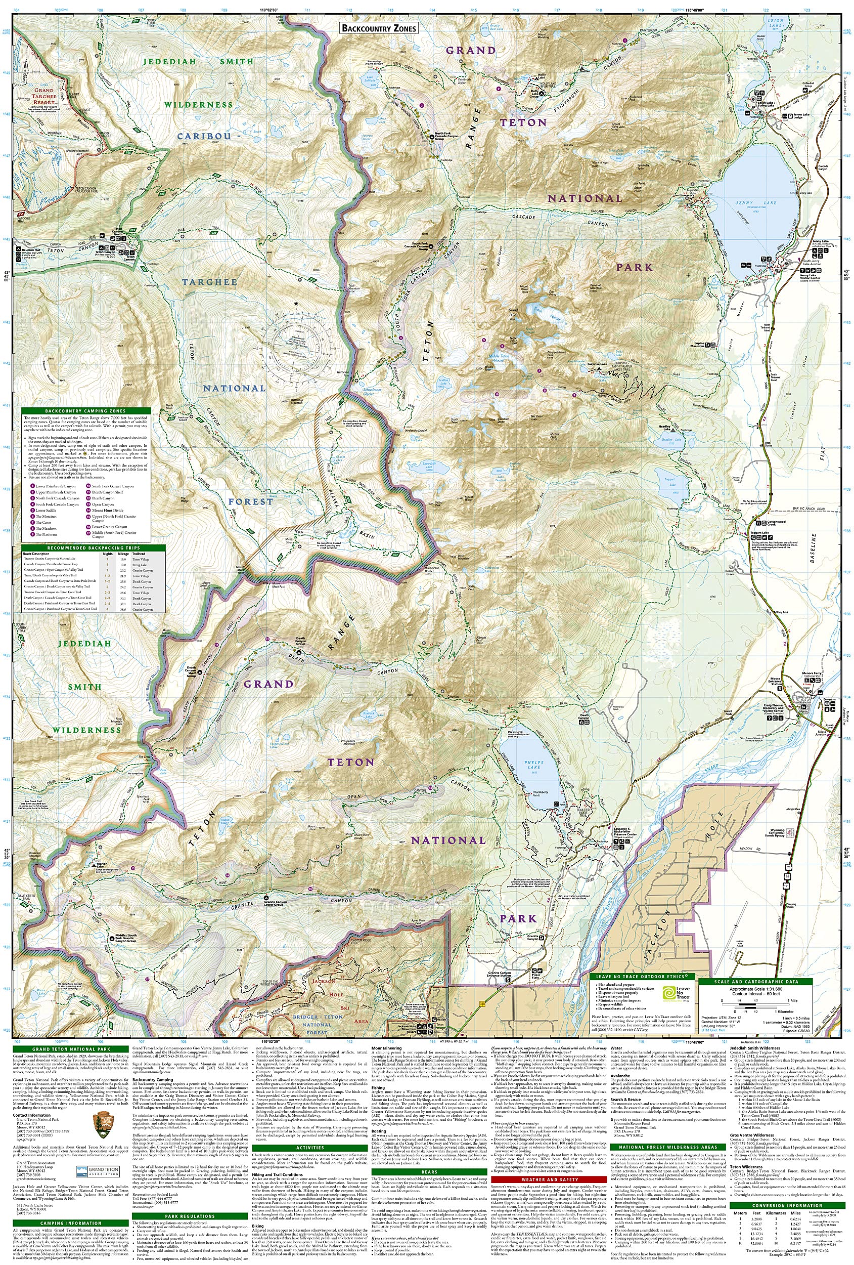 Grand Teton National Park Map (National Geographic Trails Illustrated Map, 202)
