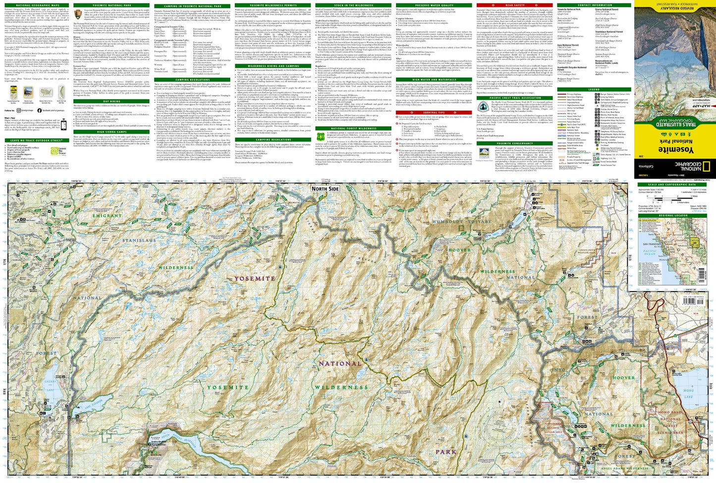 Yosemite National Park Map (National Geographic Trails Illustrated Map, 206)