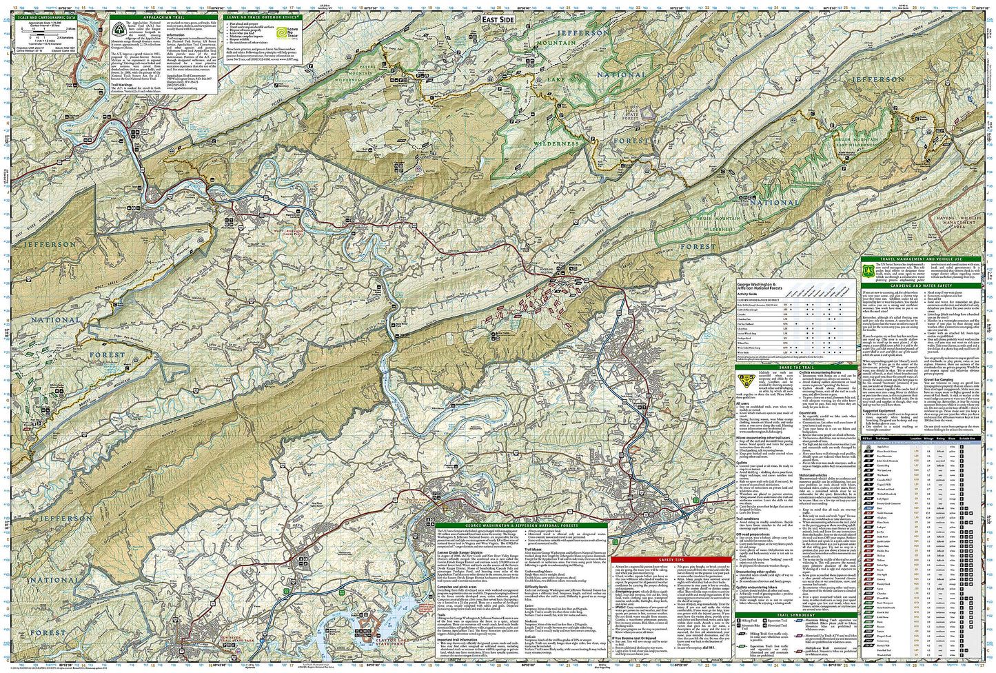 Blacksburg, New River Valley [George Washington and Jefferson National Forests] (National Geographic Trails Illustrated Map)