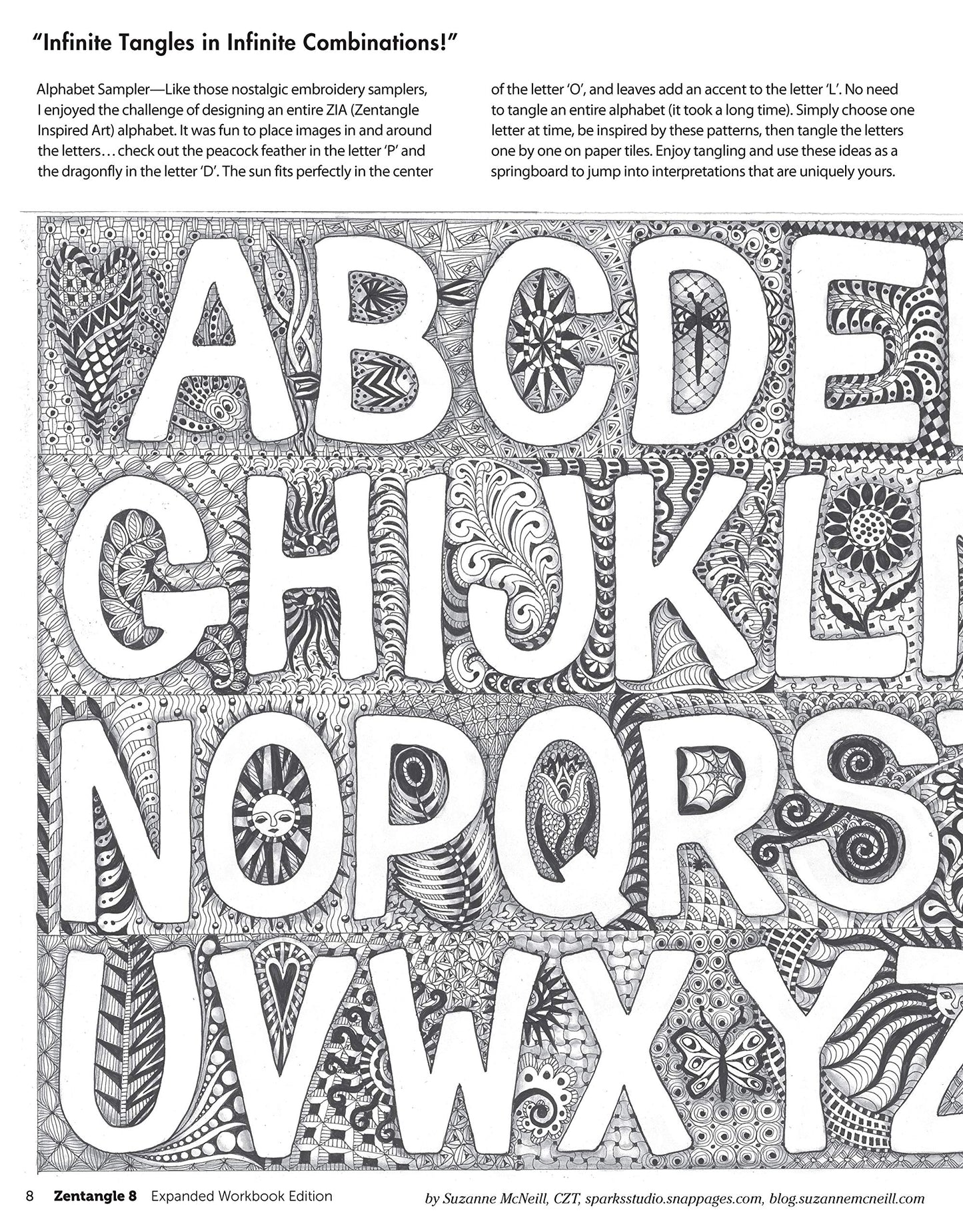 Zentangle 8, Expanded Workbook Edition: Monograms, Alphabets, and 40 All-New Tangles (Design Originals) How to Embellish Letters, Monograms, Cards, Stationery, Gifts, and More with Beautiful Designs
