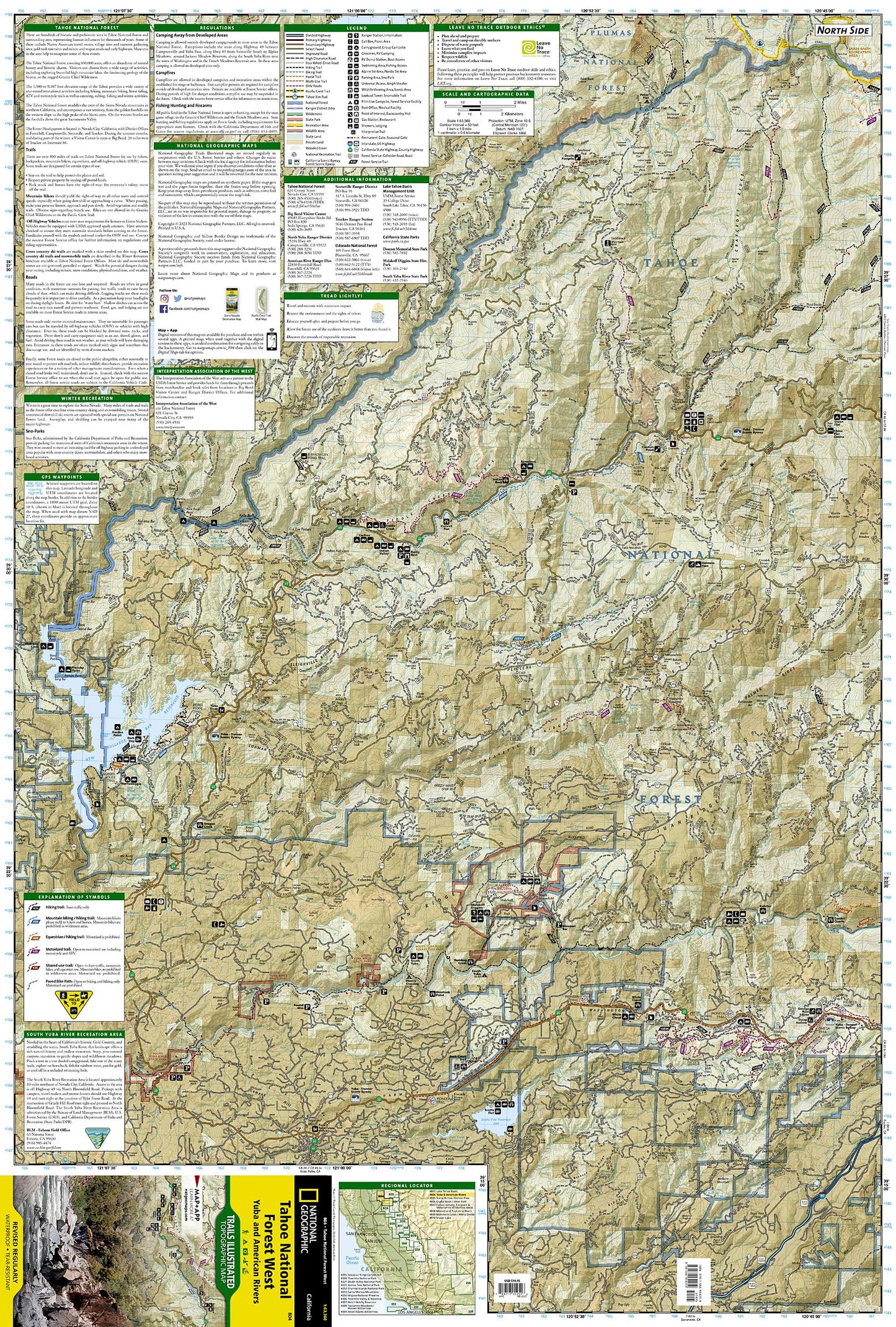Tahoe National Forest West Map [Yuba and American Rivers] (National Geographic Trails Illustrated Map, 804)