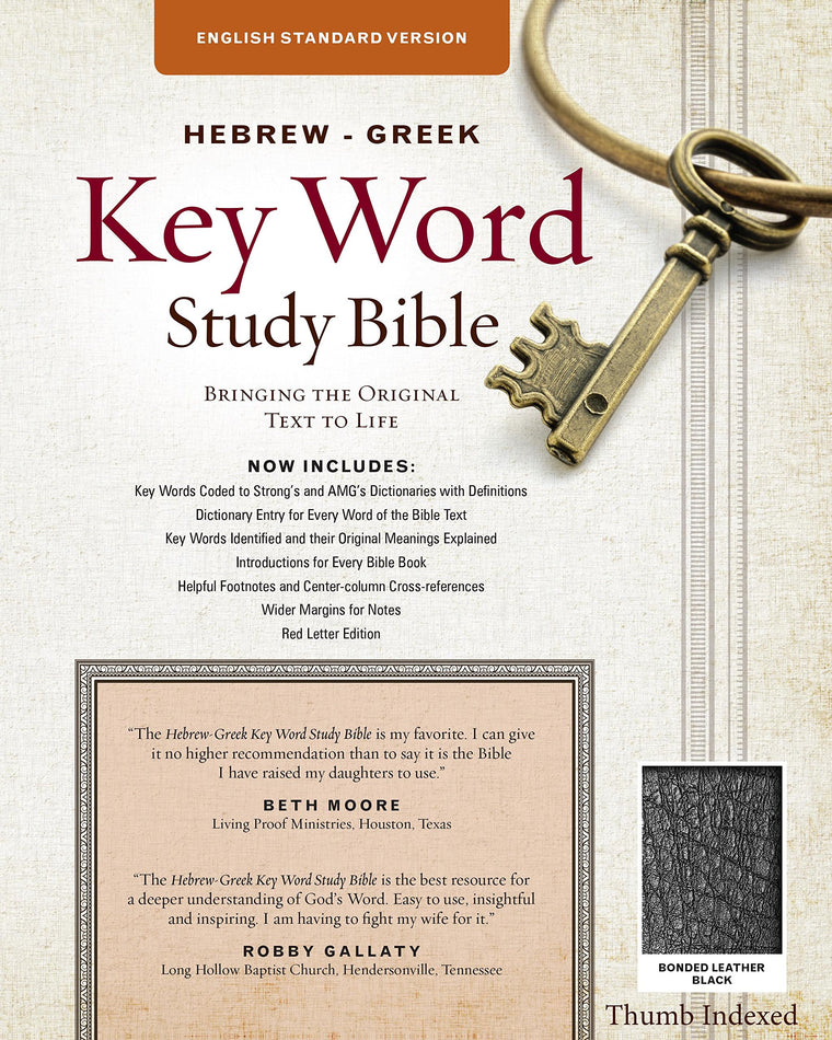 The Hebrew-Greek Key Word Study Bible: ESV Edition, Black Bonded Leather Indexed