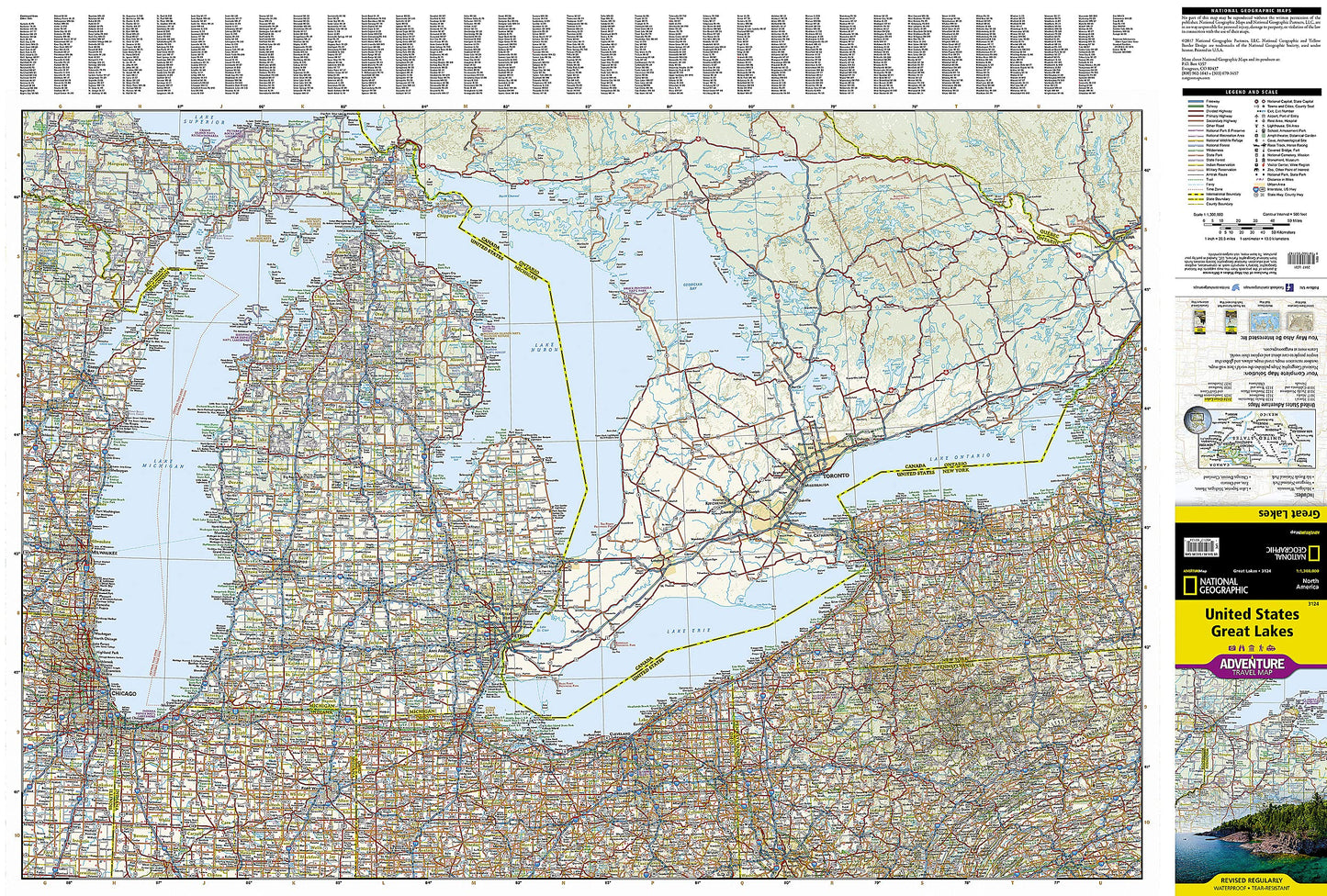 United States, Great Lakes Map (National Geographic Adventure Map, 3124)