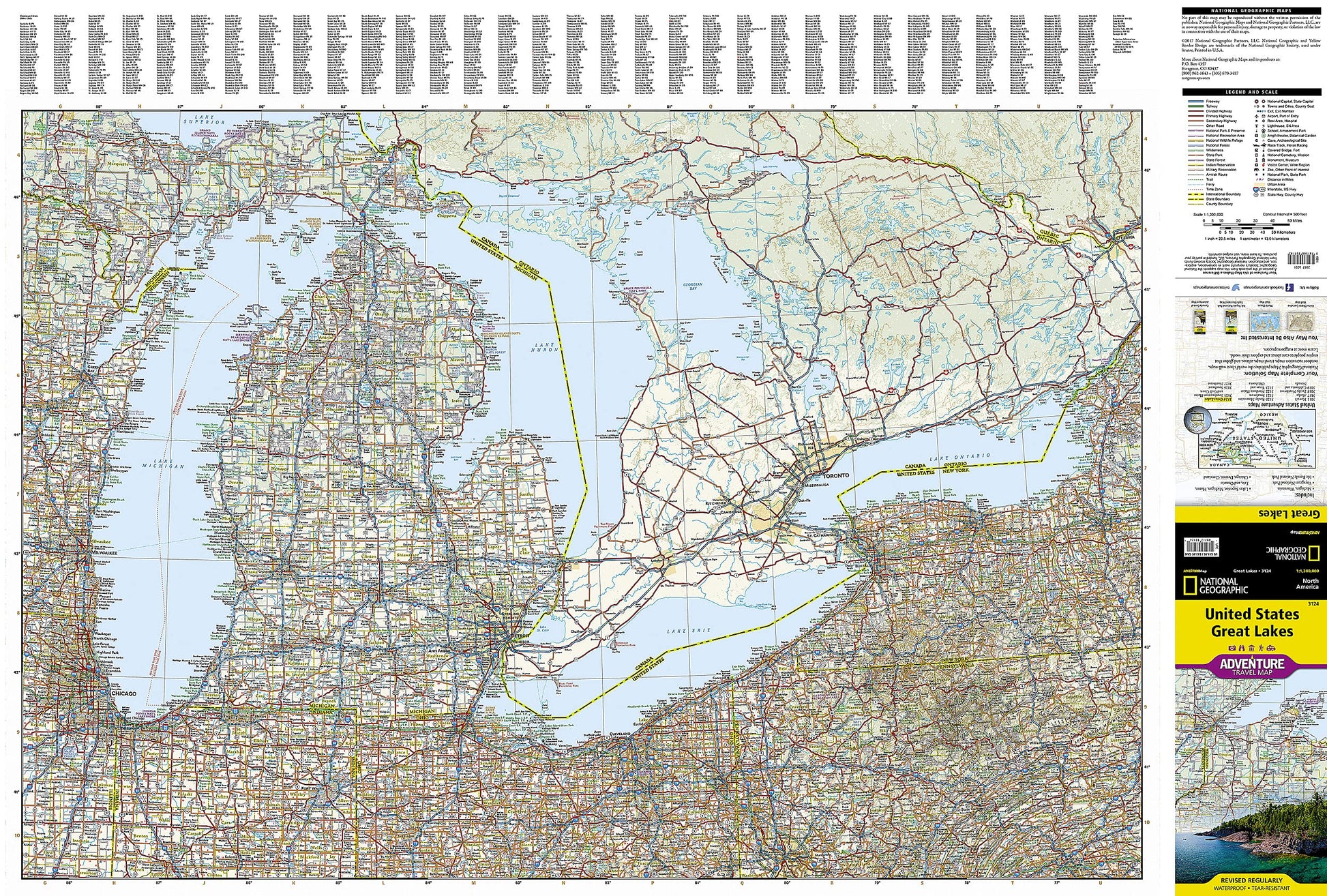 United States, Great Lakes Map (National Geographic Adventure Map, 3124)