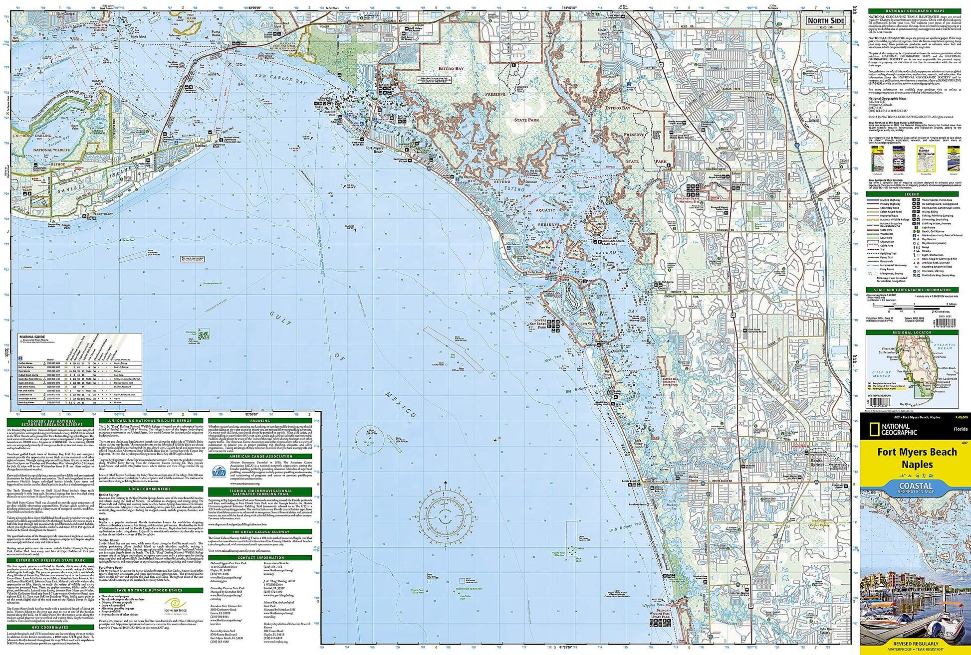 Fort Myers Beach, Naples Map (National Geographic Trails Illustrated Map, 407)