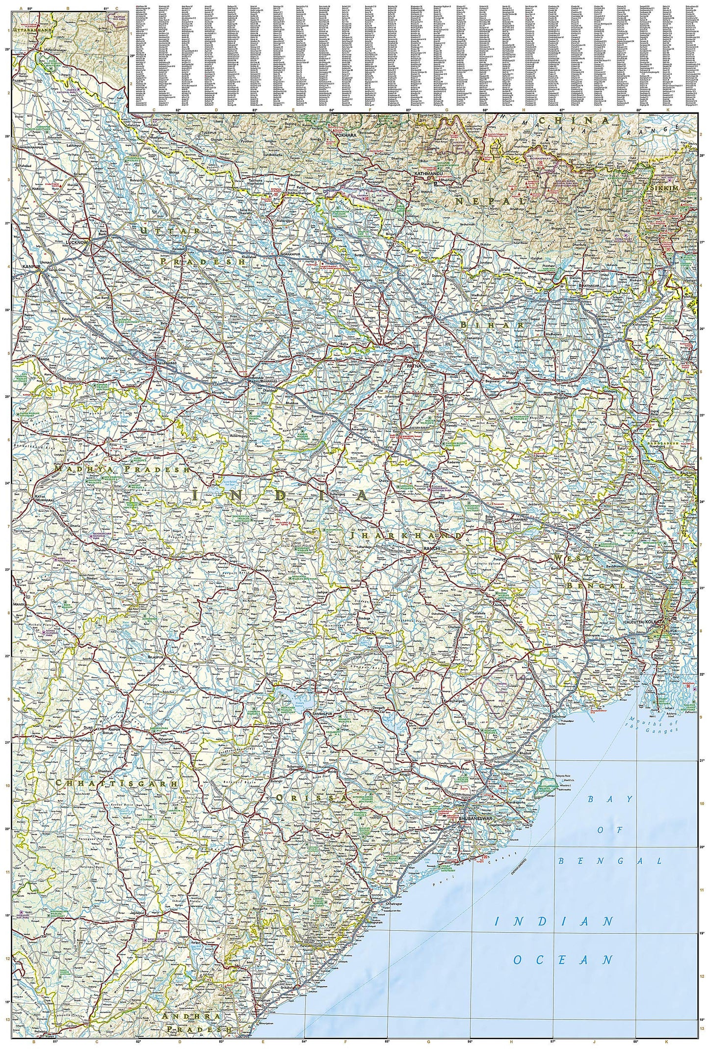 India Northeast Map (National Geographic Adventure Map, 3012)