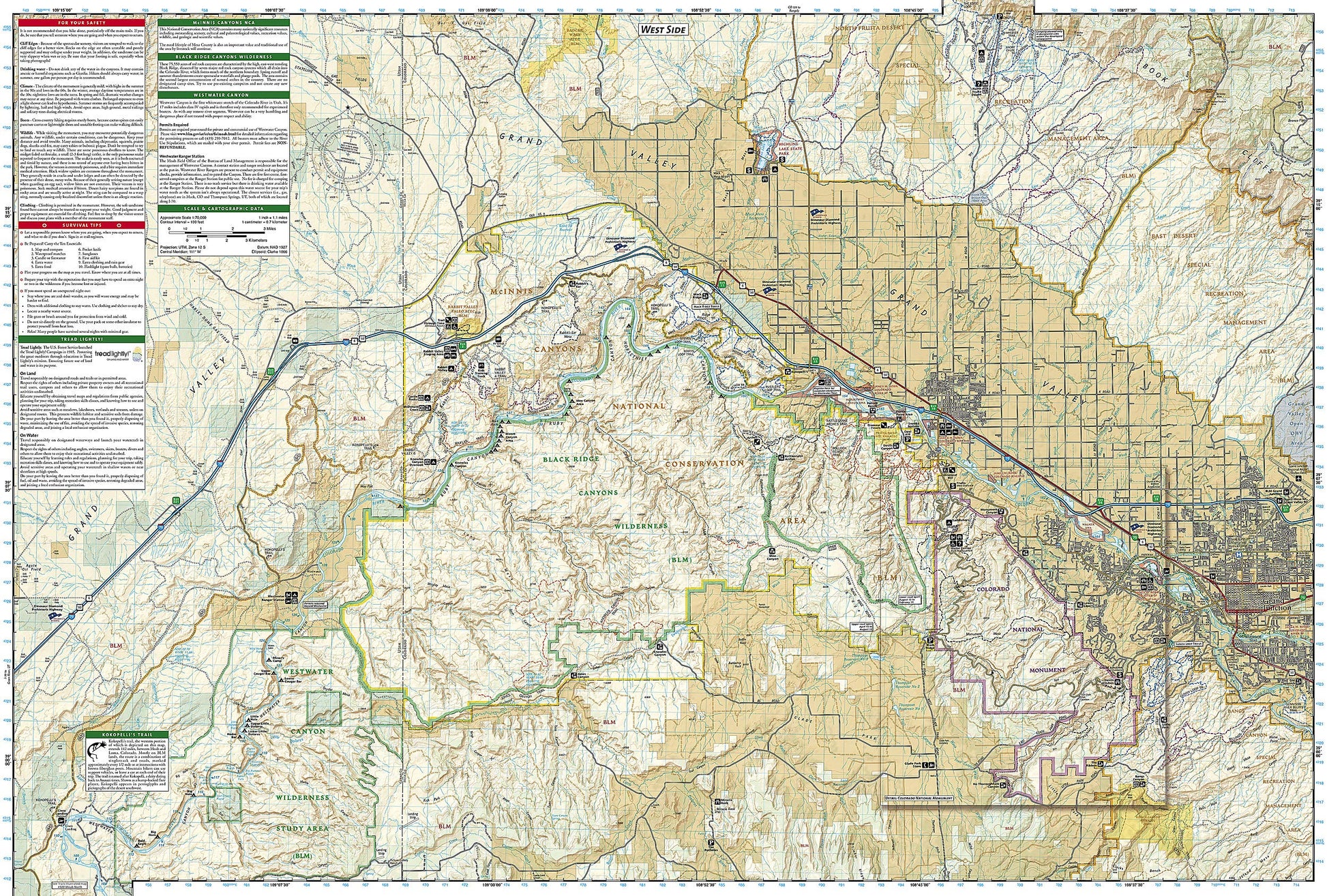 Colorado National Monument Map [McInnis Canyons National Conservation Area] (National Geographic Trails Illustrated Map, 208)