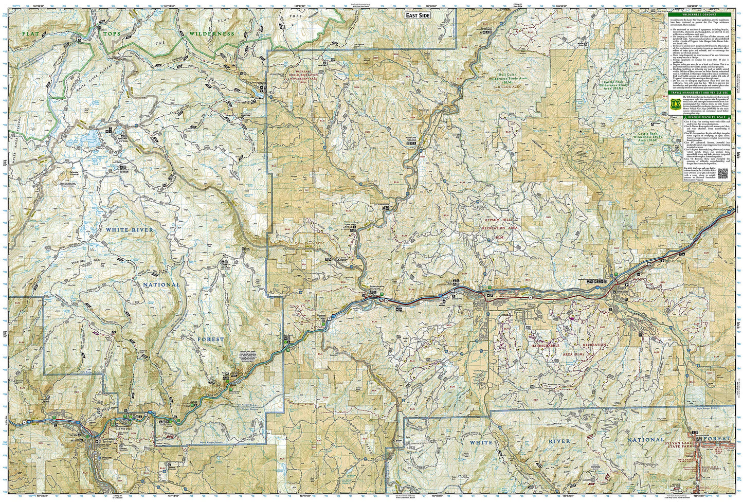 Flat Tops South Map (National Geographic Trails Illustrated Map, 151)