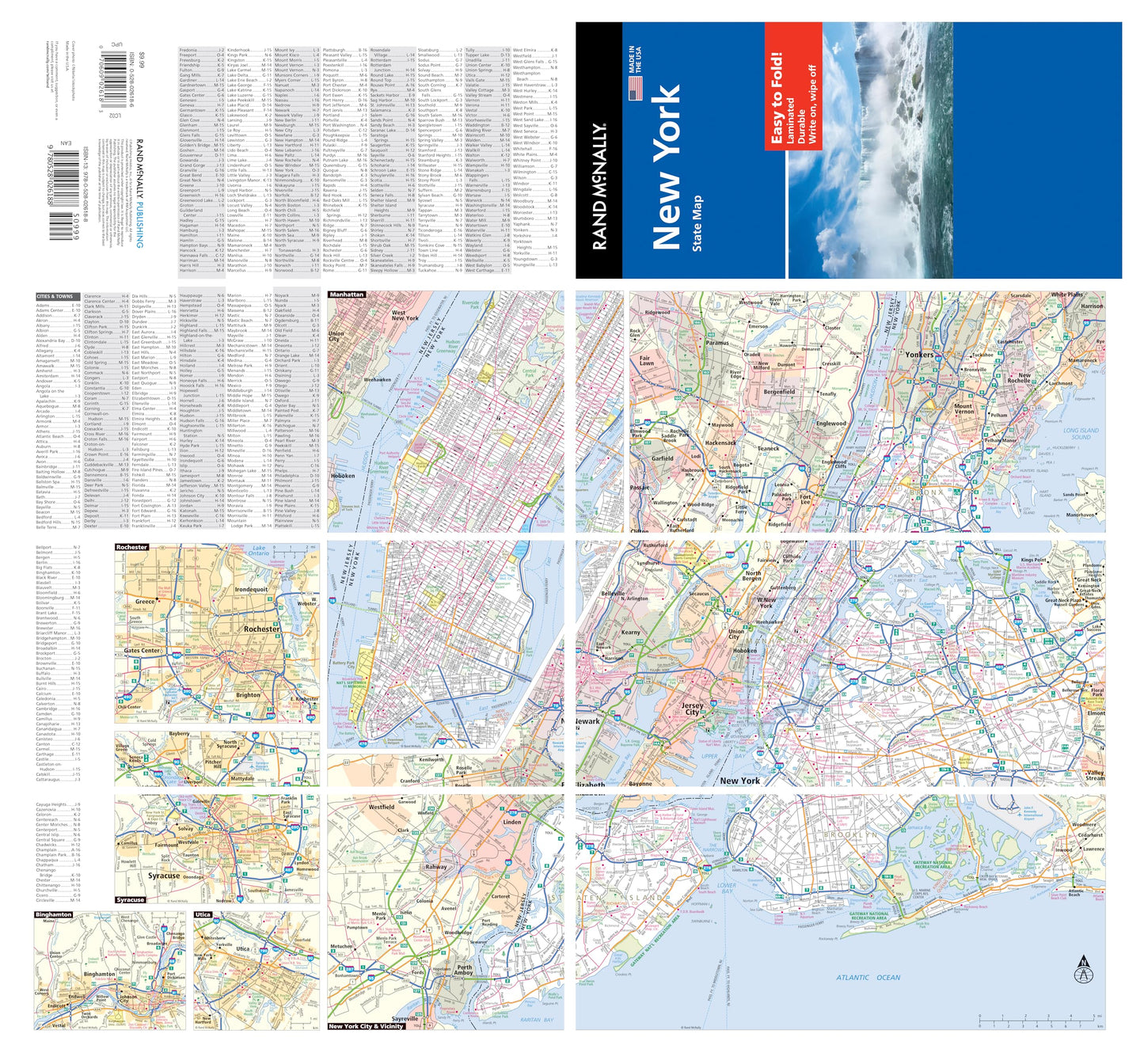 Rand McNally Easy to Fold: New York State Laminated Map