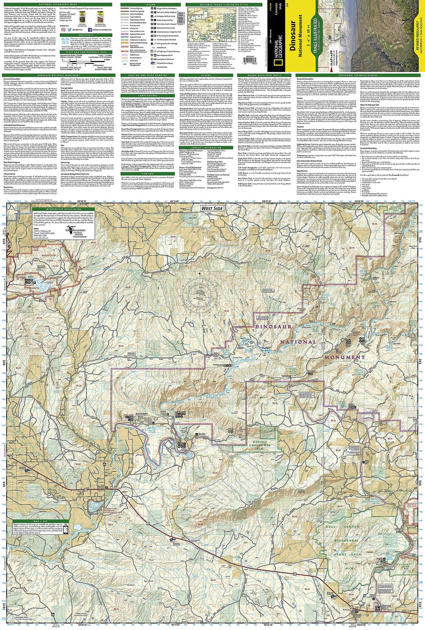 Dinosaur National Monument Map (National Geographic Trails Illustrated Map, 220)