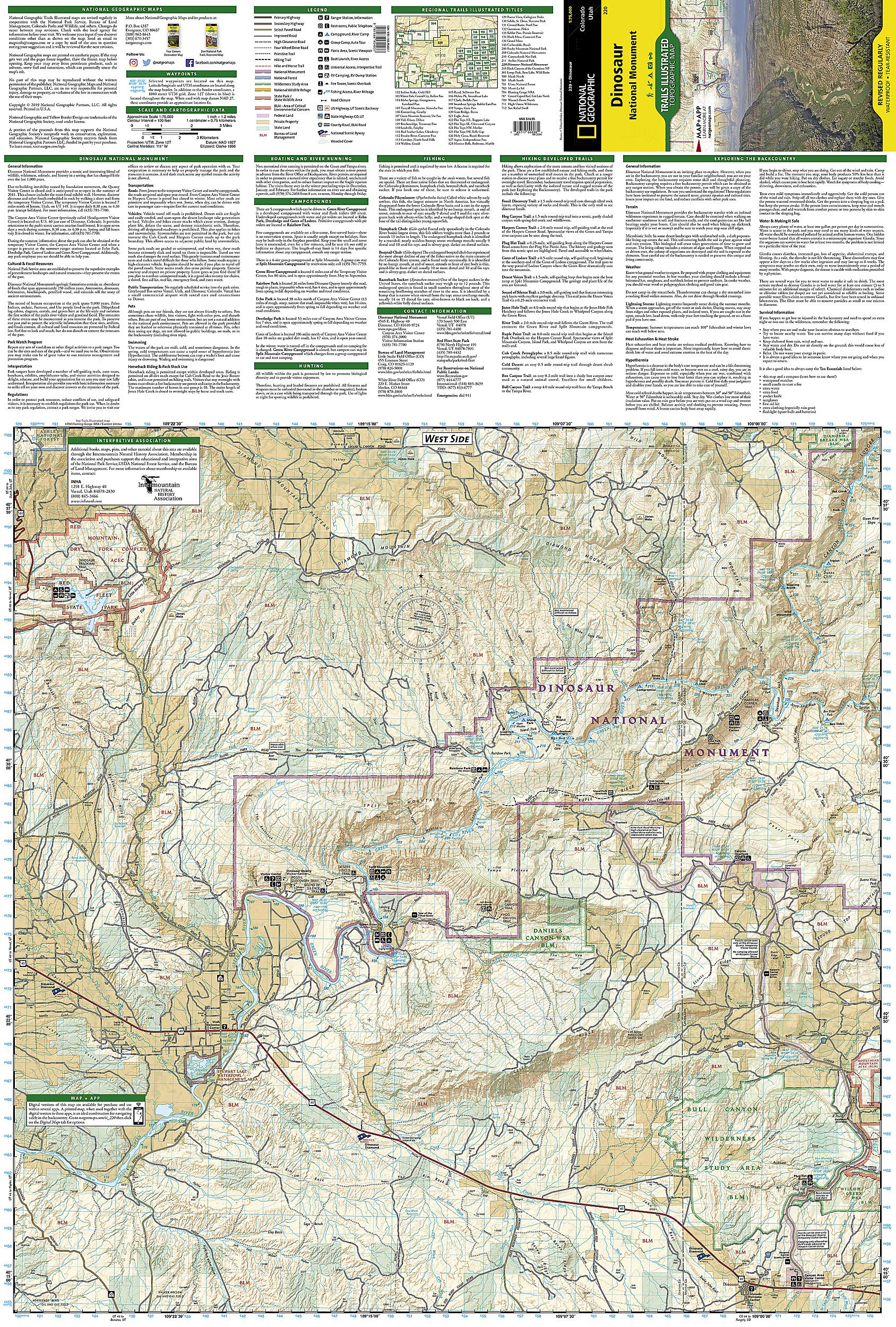 Dinosaur National Monument Map (National Geographic Trails Illustrated Map, 220)