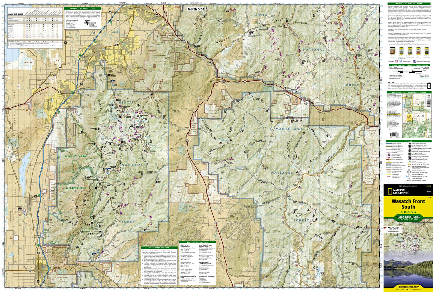 Wasatch Front South Map (National Geographic Trails Illustrated Map, 701)
