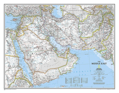 National Geographic: Middle East Classic Wall Map - Laminated (30.25 x 23.5 inches) (National Geographic Reference Map)