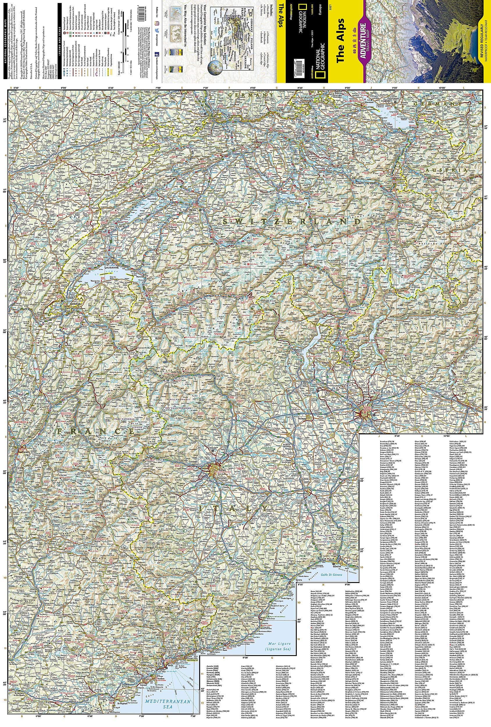 Alps Map (National Geographic Adventure Map, 3321)