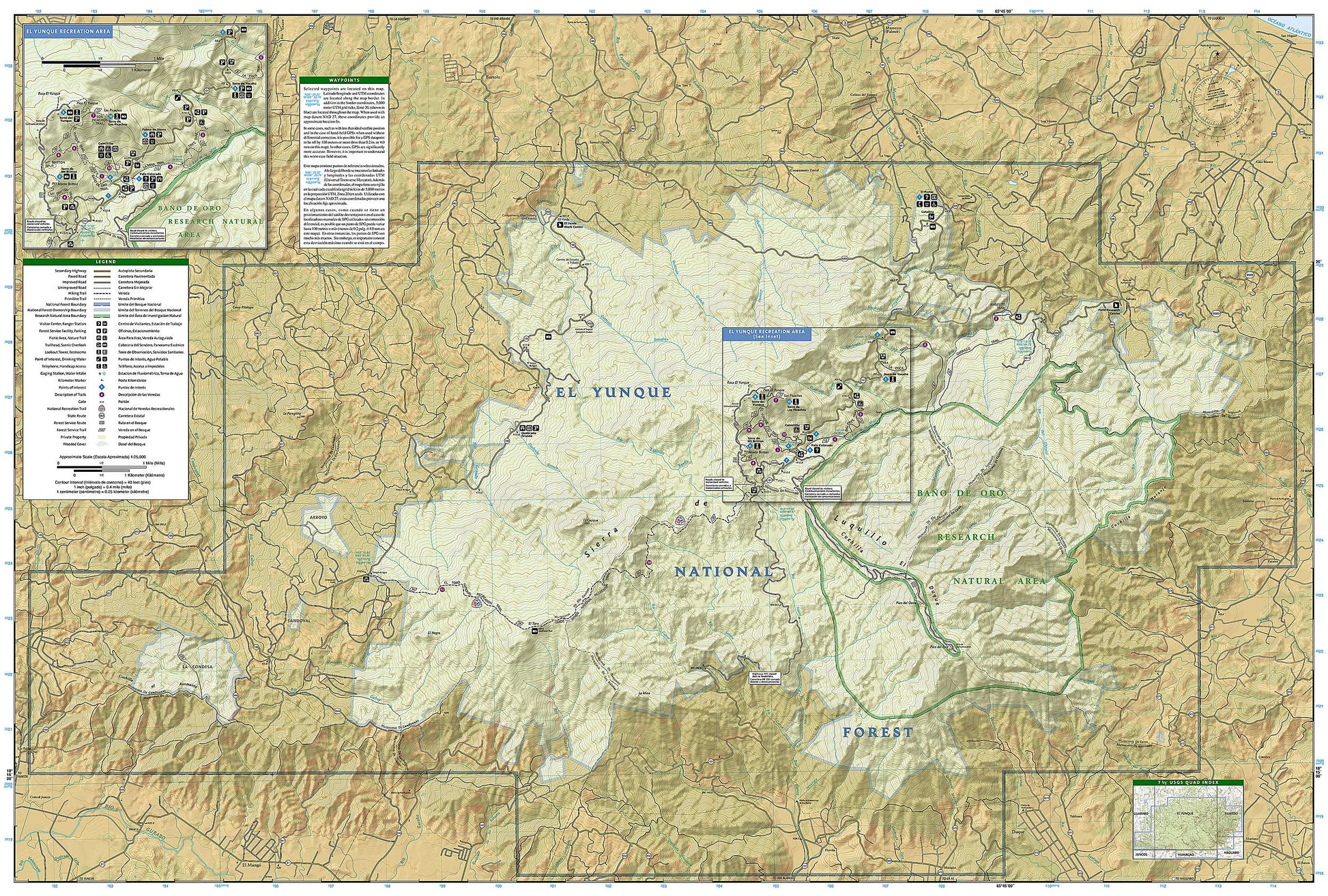 El Yunque National Forest Map (National Geographic Trails Illustrated Map, 790)