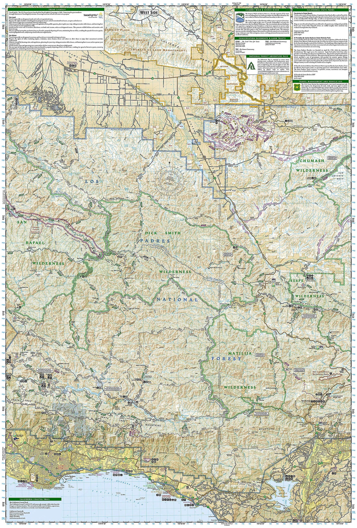 Los Padres National Forest East Map (National Geographic Trails Illustrated Map, 812)