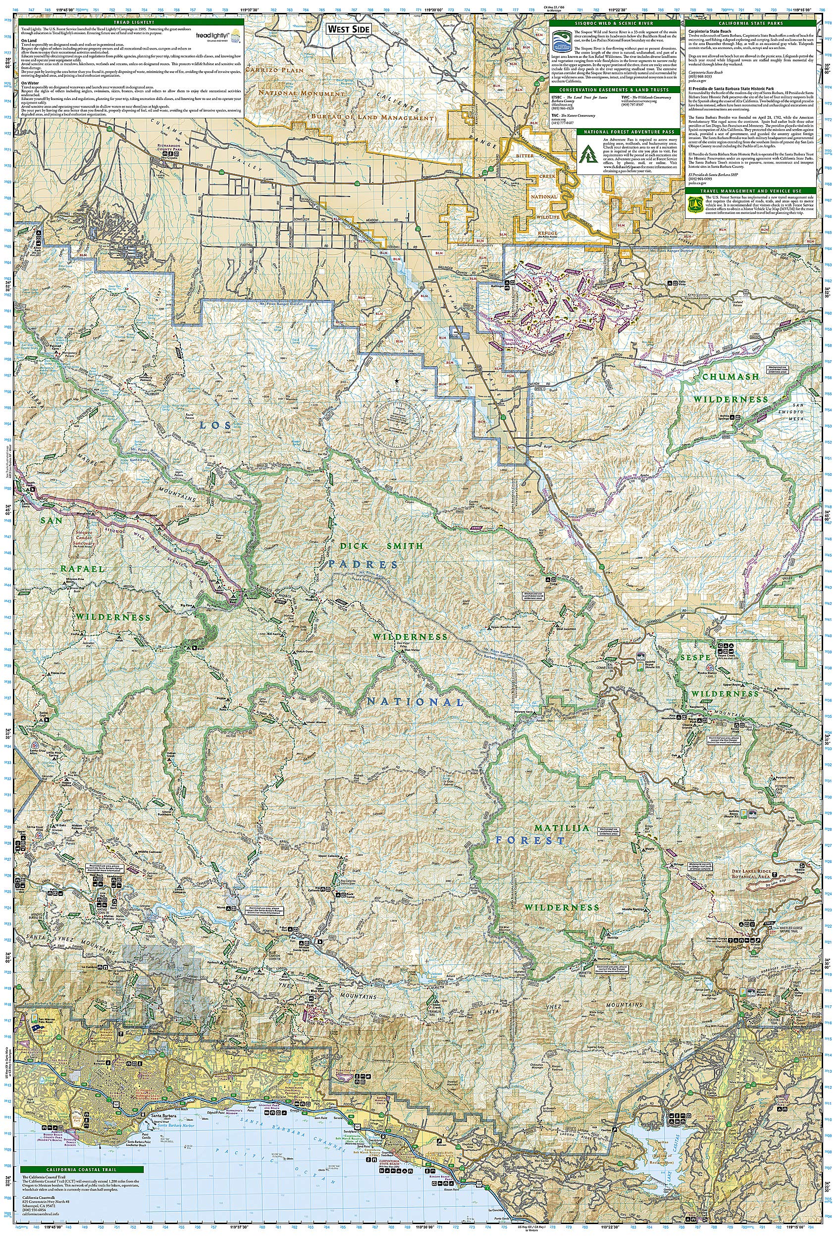 Los Padres National Forest East Map (National Geographic Trails Illustrated Map, 812)