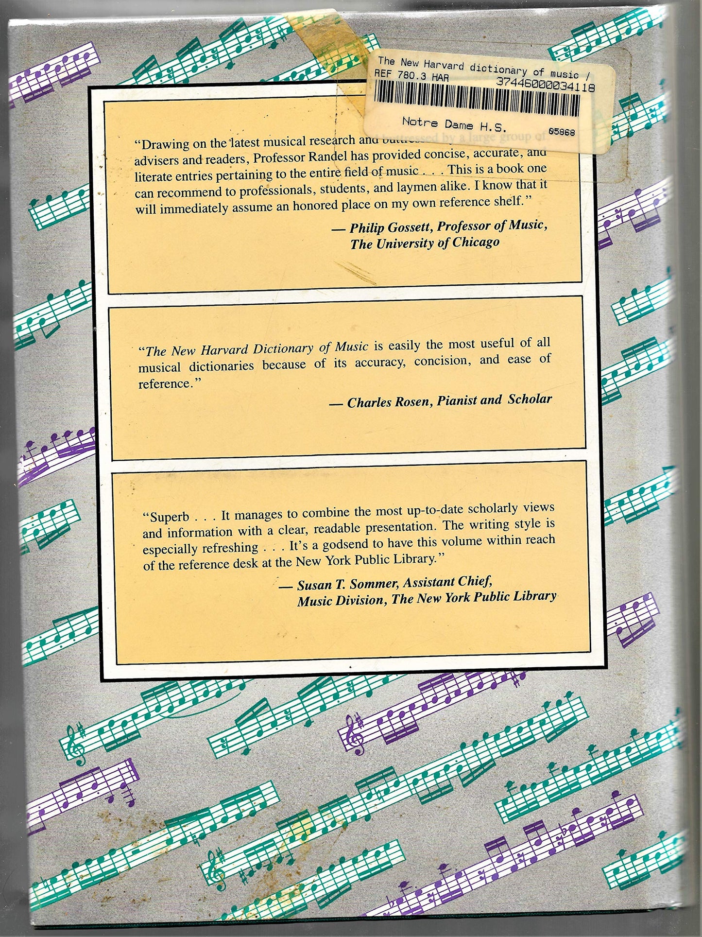 The New Harvard Dictionary of Music (Harvard University Press Reference Library)