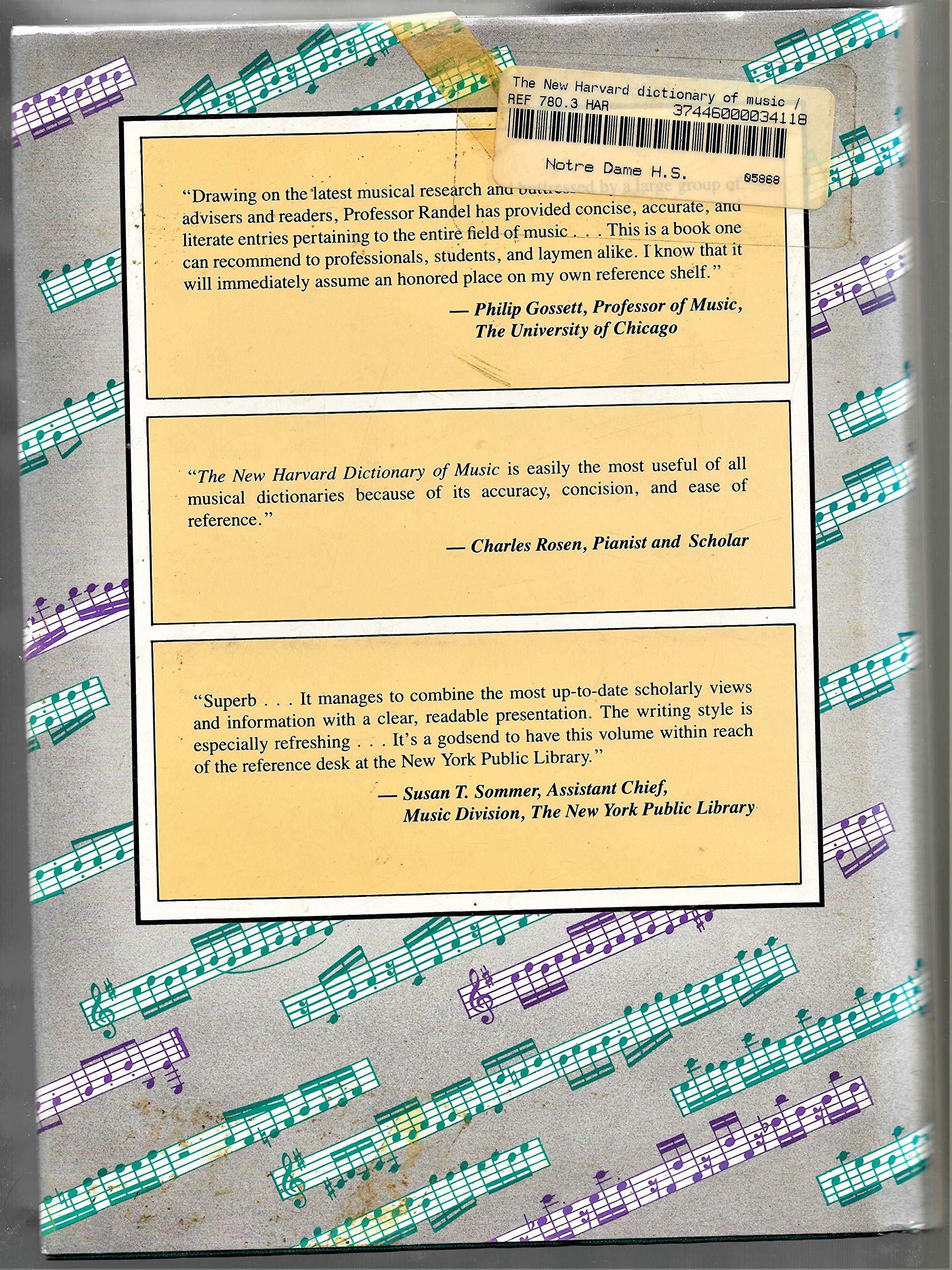 The New Harvard Dictionary of Music (Harvard University Press Reference Library)