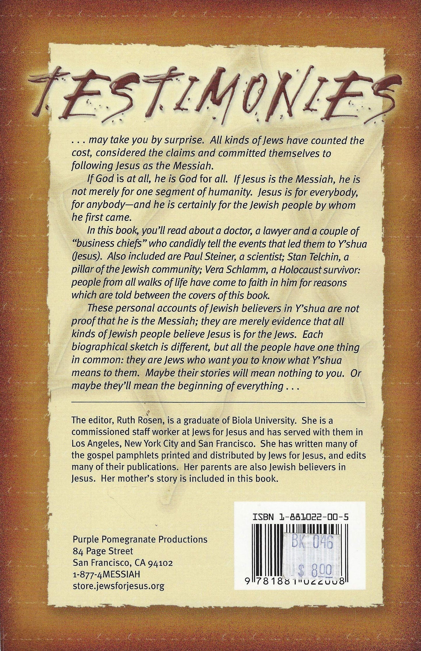 Testimonies of Jews Who Believe in Jesus
