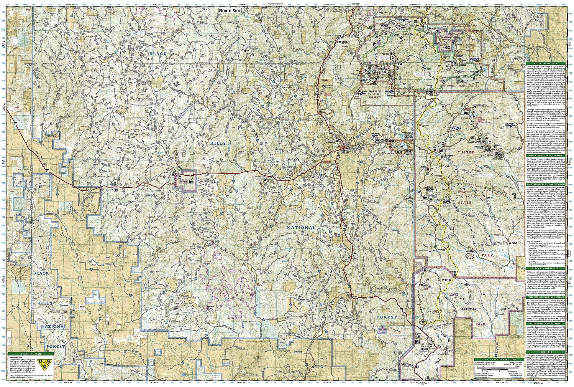 Black Hills South Map [Black Hills National Forest] (National Geographic Trails Illustrated Map, 238)