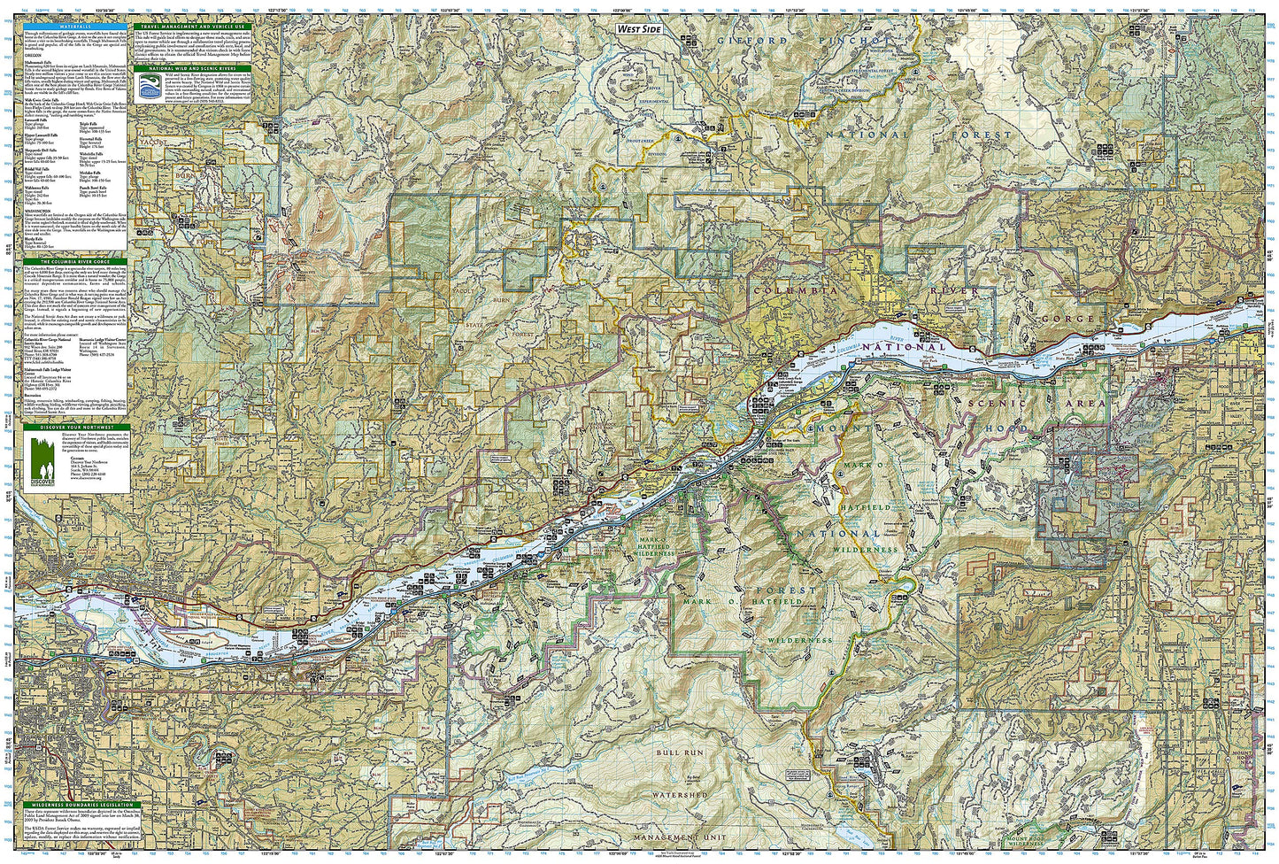 Columbia River Gorge National Scenic Area Map (National Geographic Trails Illustrated Map, 821)