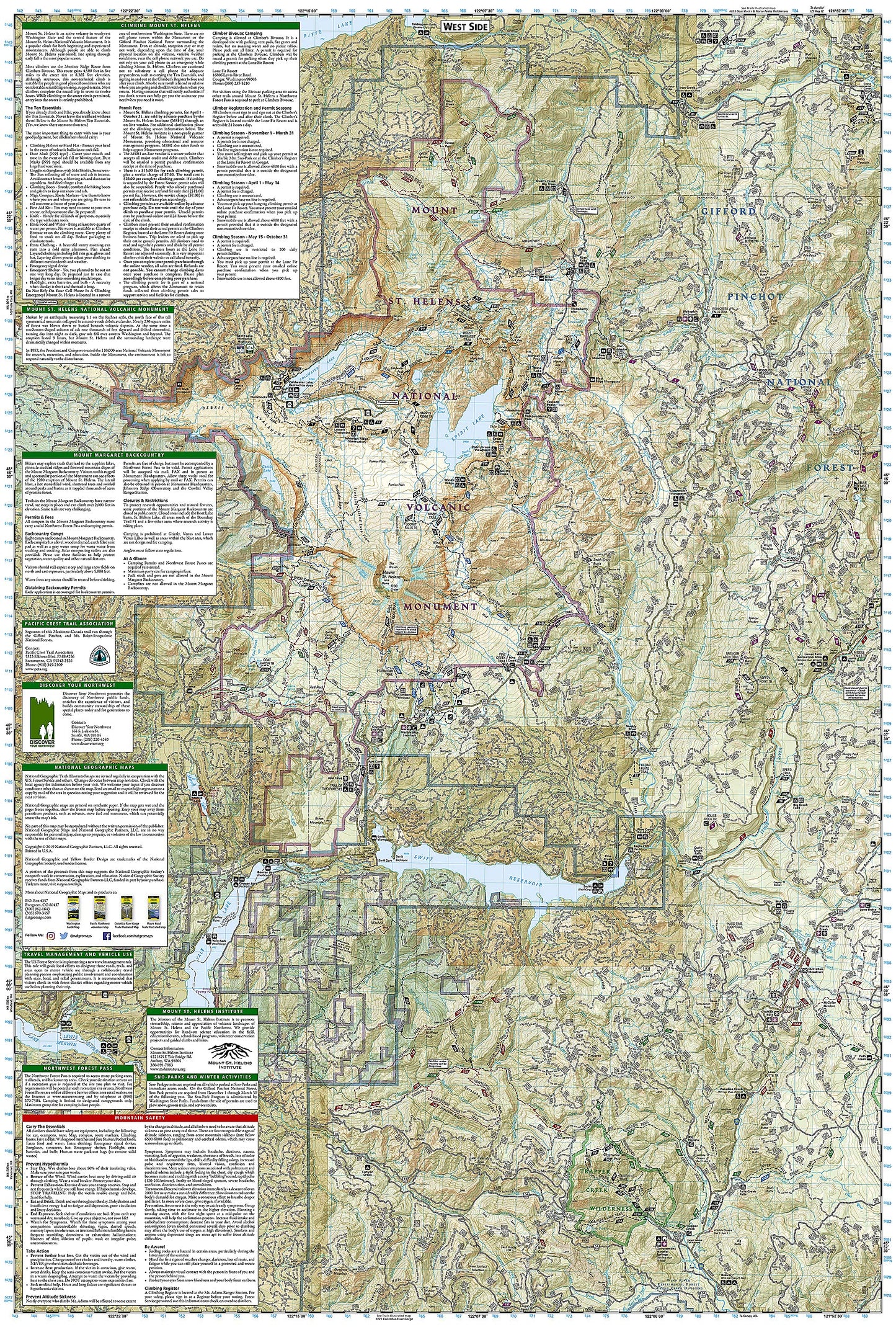 Mount St. Helens, Mount Adams Map [Gifford Pinchot National Forest] (National Geographic Trails Illustrated Map, 822)