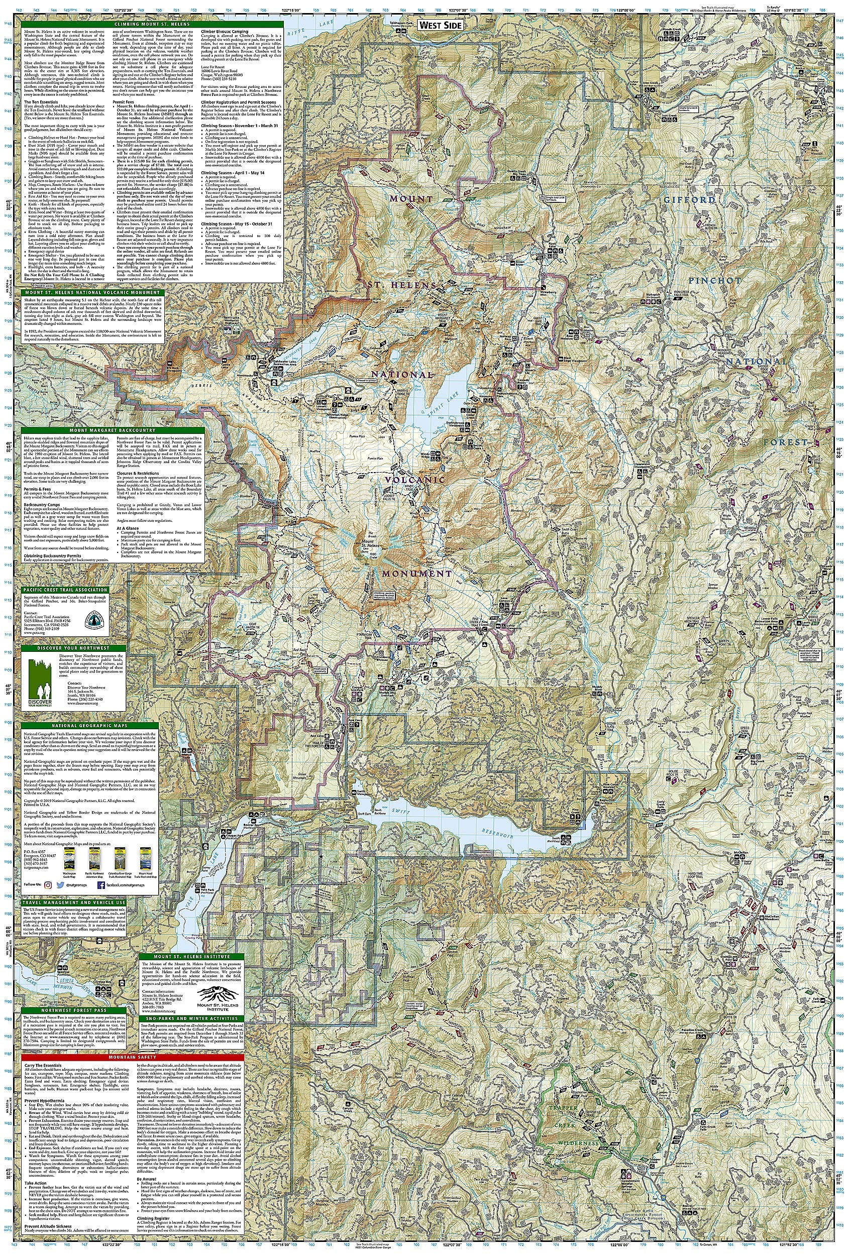 Mount St. Helens, Mount Adams Map [Gifford Pinchot National Forest] (National Geographic Trails Illustrated Map, 822)