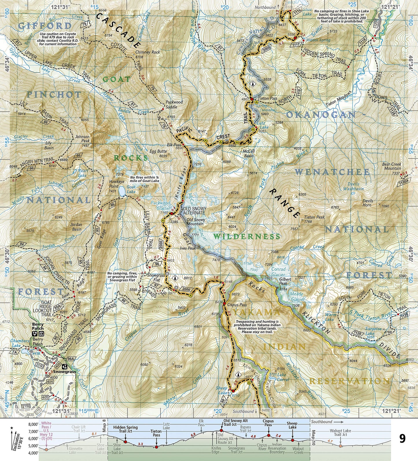 Pacific Crest Trail: Washington South Map [Snoqualmie Pass to Cascade Locks] (National Geographic Topographic Map Guide, 1003)