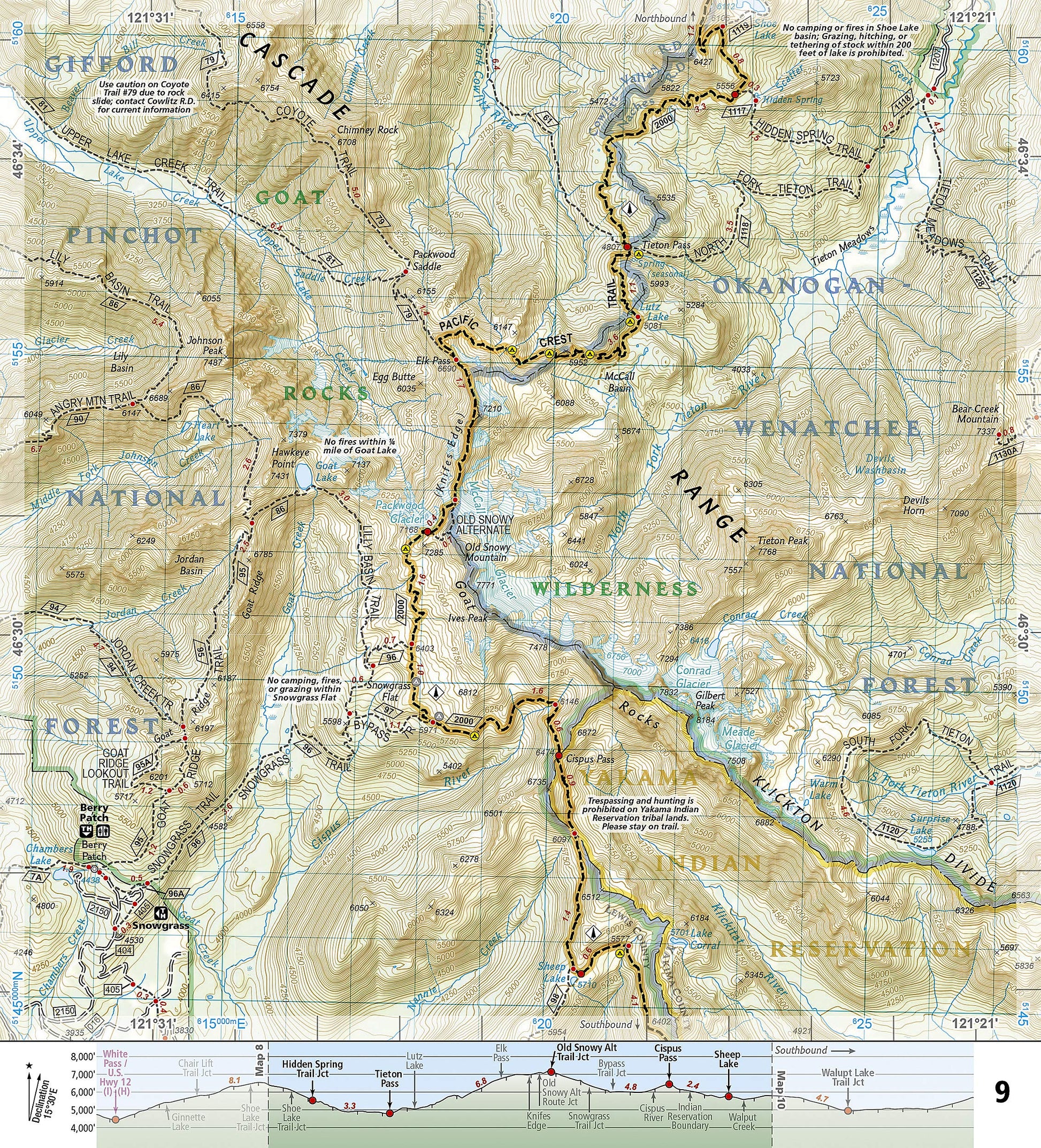 Pacific Crest Trail: Washington South Map [Snoqualmie Pass to Cascade Locks] (National Geographic Topographic Map Guide, 1003)