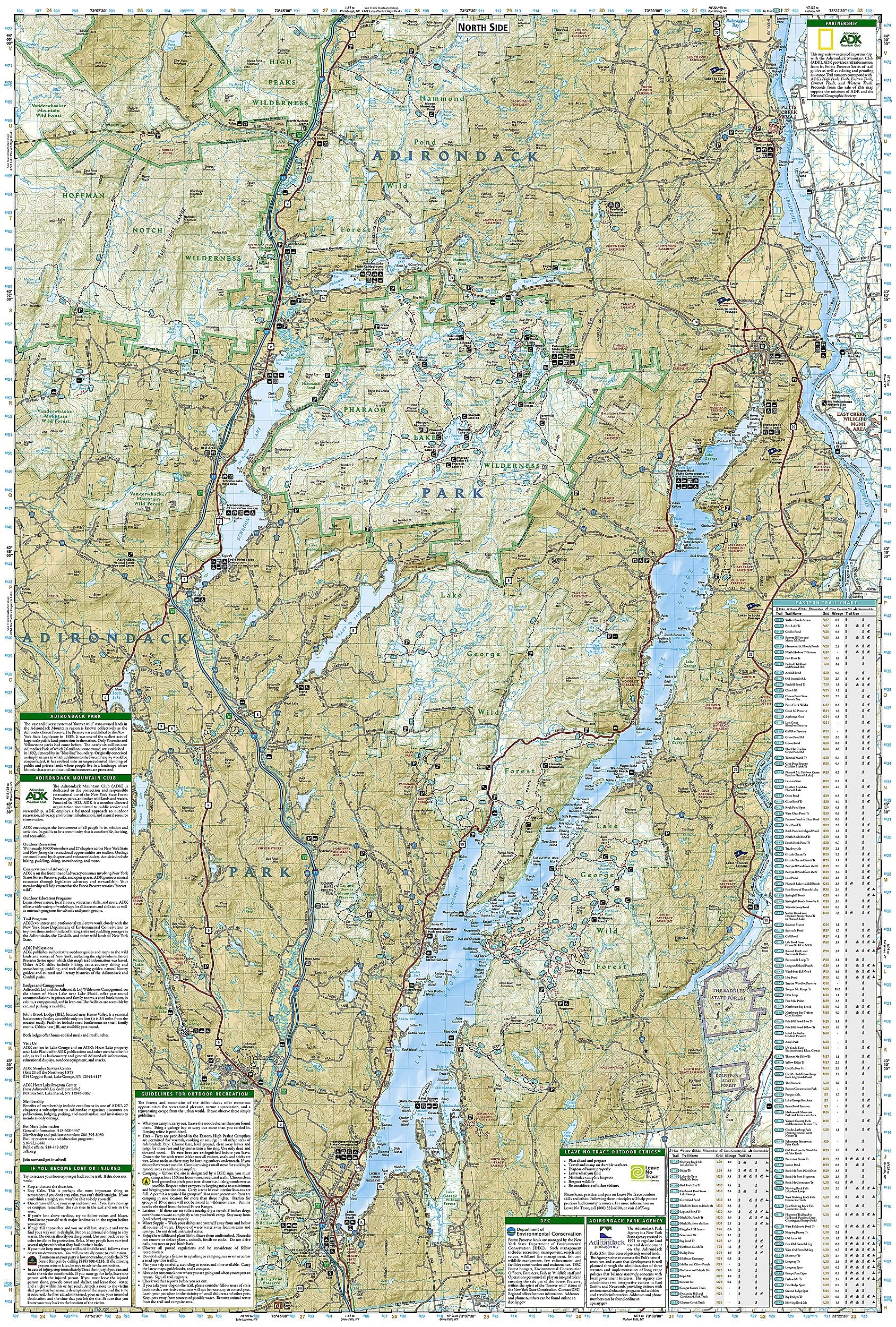 Lake George, Great Sacandaga: Adirondack Park Map (National Geographic Trails Illustrated Map, 743)