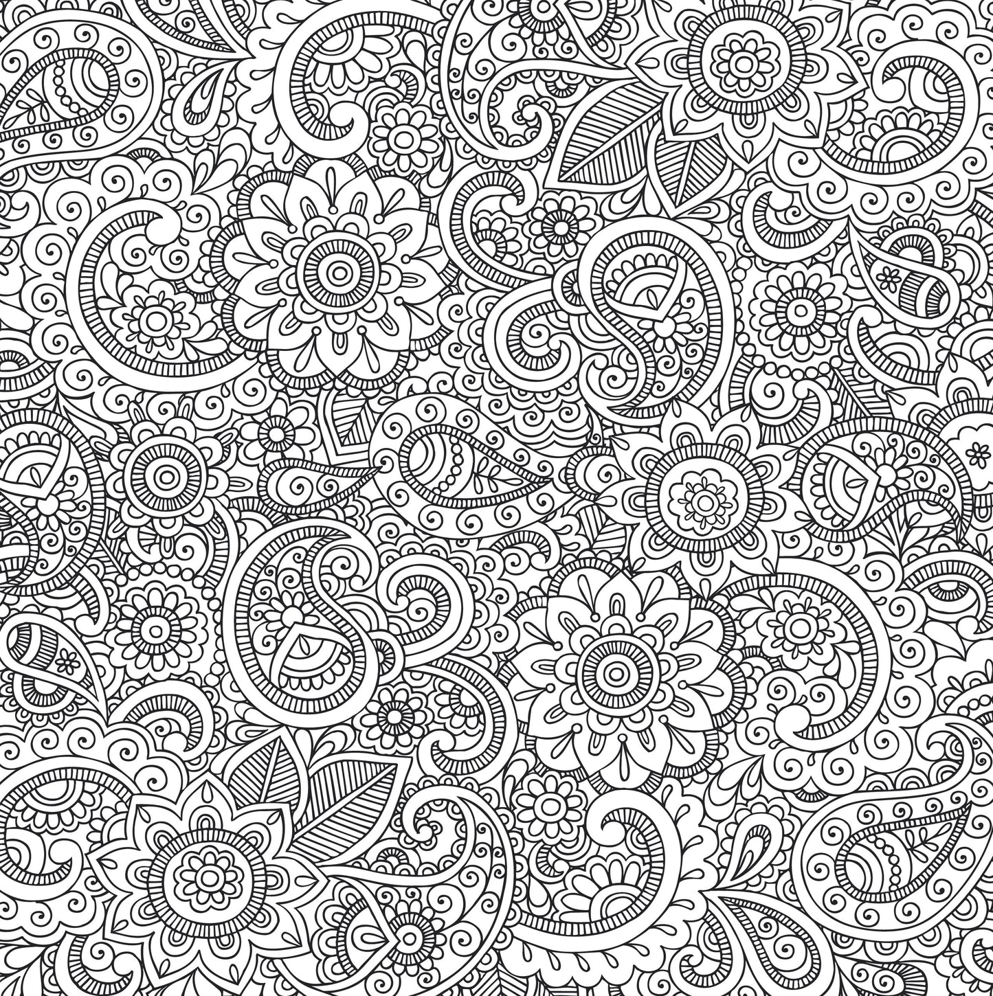Peaceful Paisleys Adult Coloring Book (31 stress-relieving designs) (Studio)