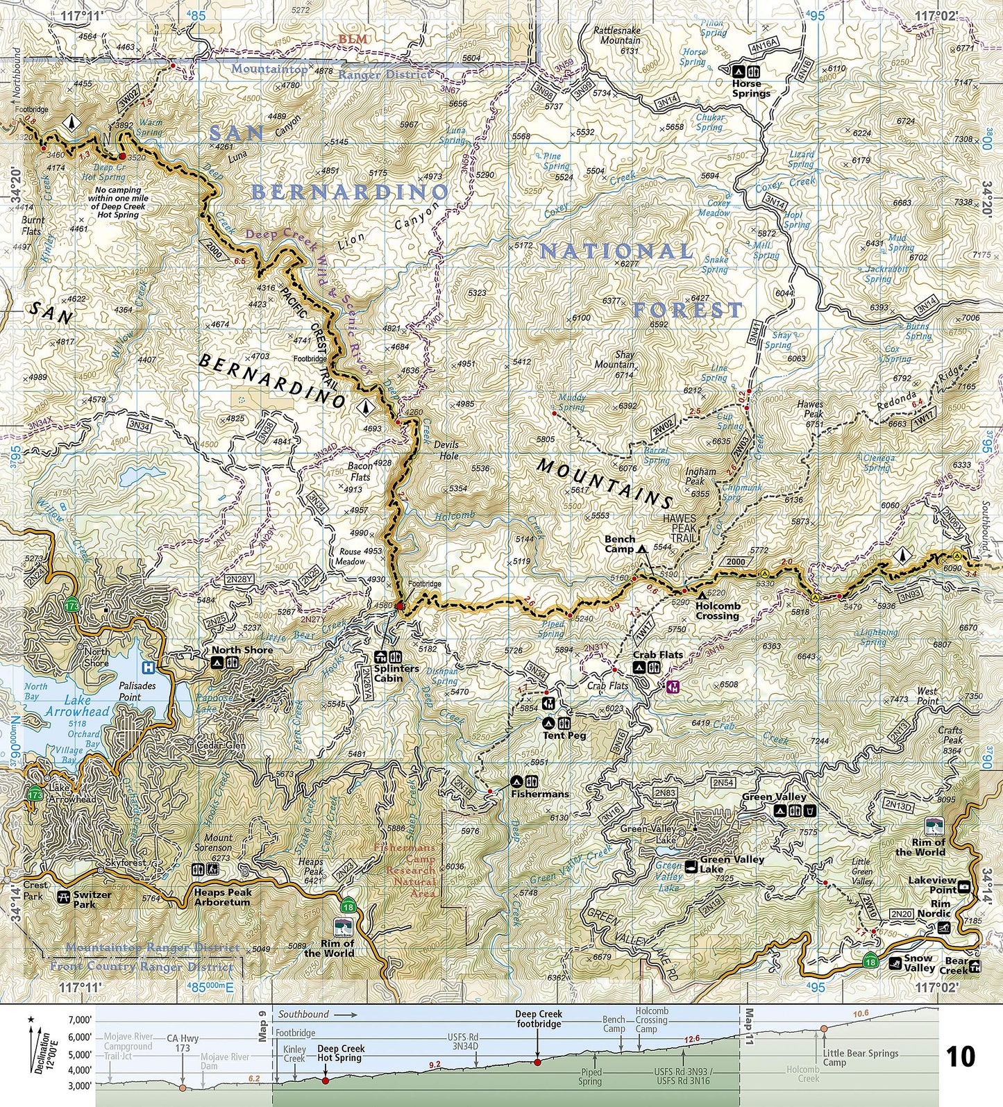 Pacific Crest Trail: San Gabriel and San Bernardino Mountains Map [Vasquez Rocks to San Gorgonio Pass] (National Geographic Topographic Map Guide, 1011)