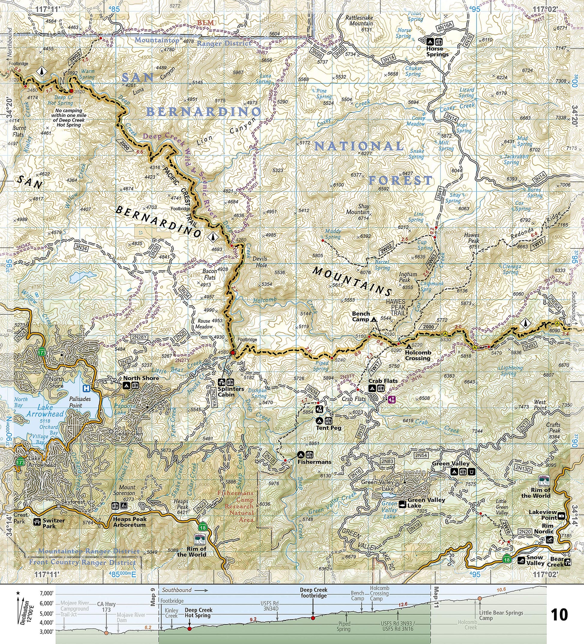 Pacific Crest Trail: San Gabriel and San Bernardino Mountains Map [Vasquez Rocks to San Gorgonio Pass] (National Geographic Topographic Map Guide, 1011)