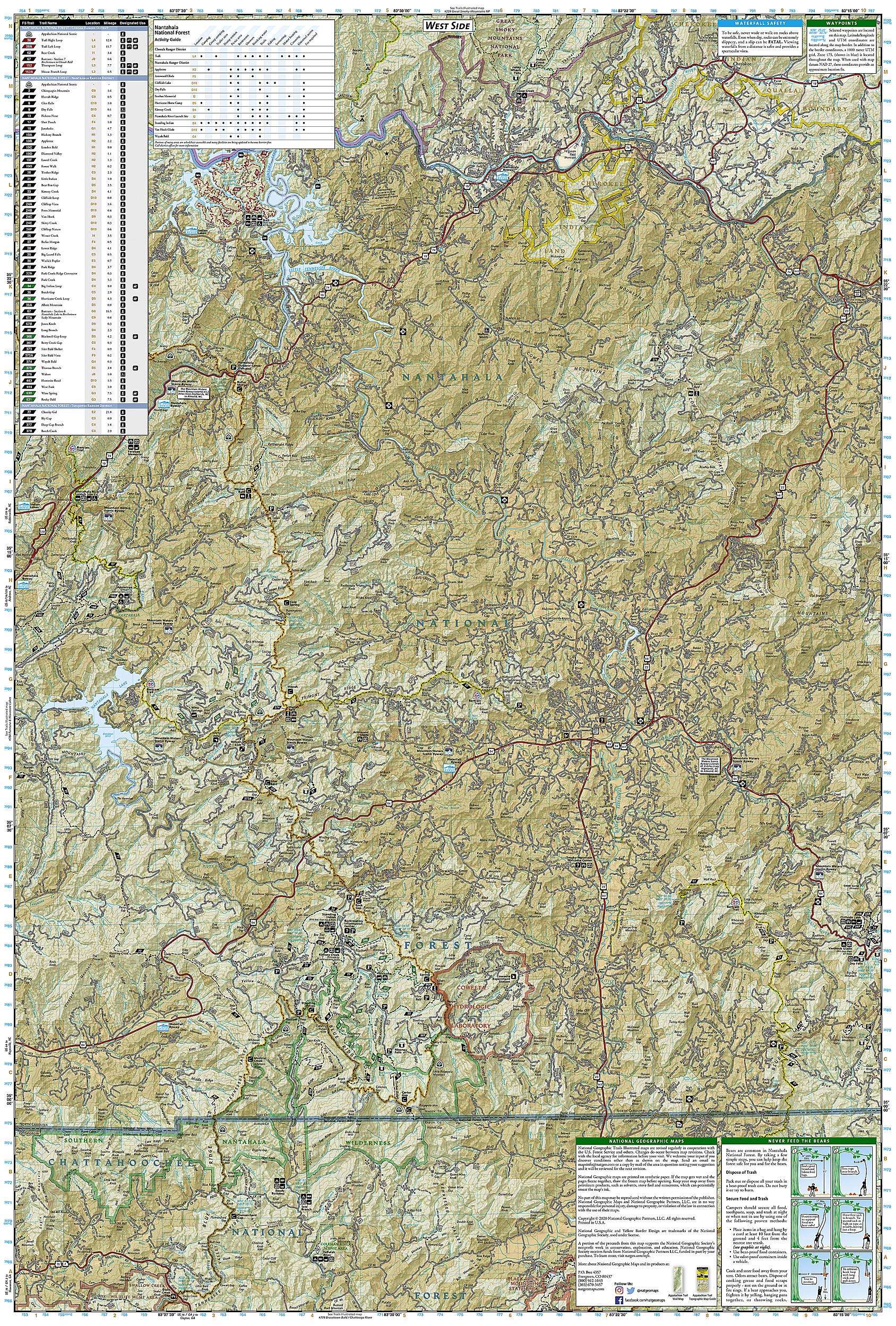 Nantahala and Cullasaja Gorges Map [Nantahala National Forest] (National Geographic Trails Illustrated Map, 785)