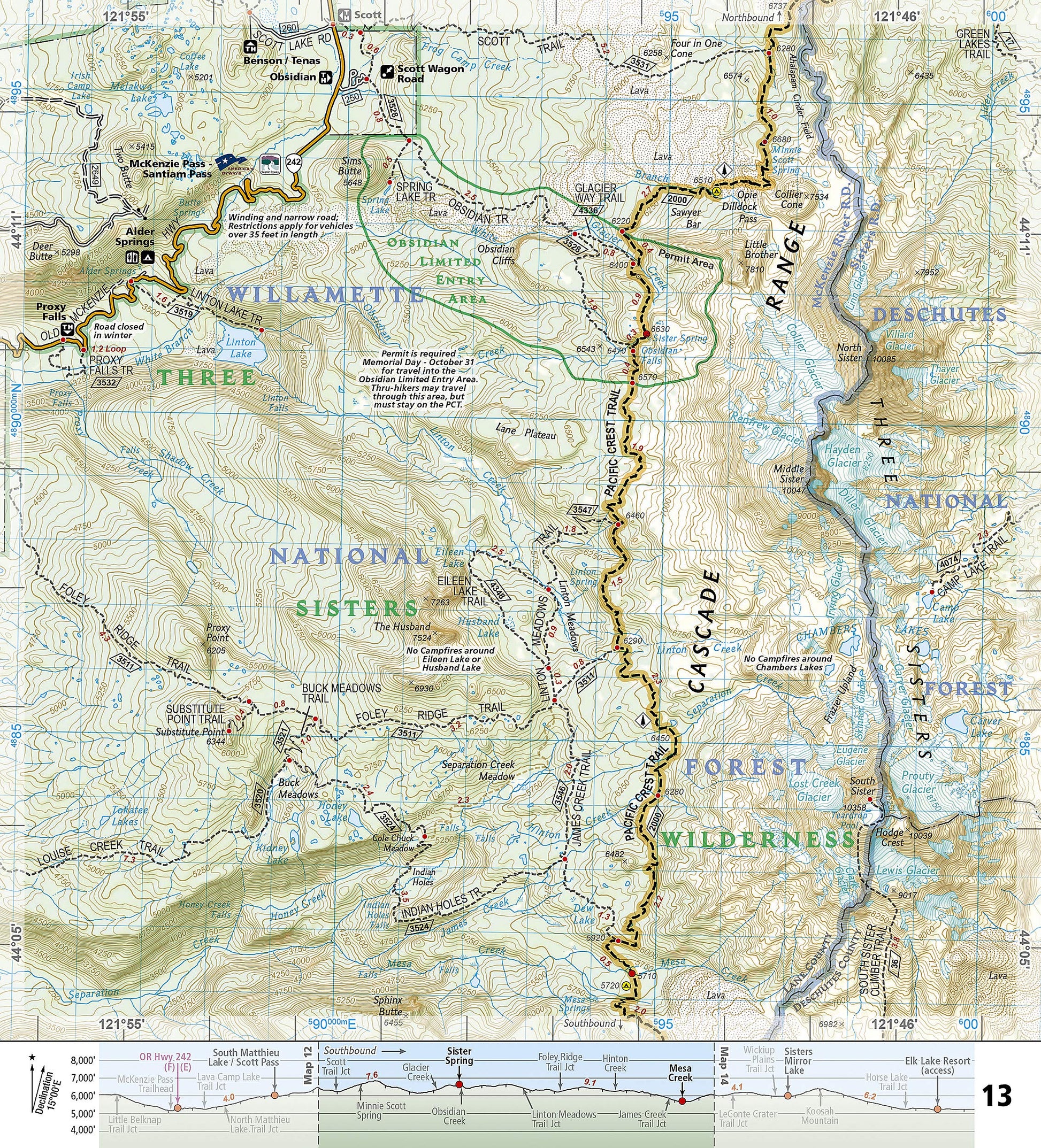 Pacific Crest Trail: Oregon North Map [Cascade Locks to Willamette Pass] (National Geographic Topographic Map Guide, 1004)