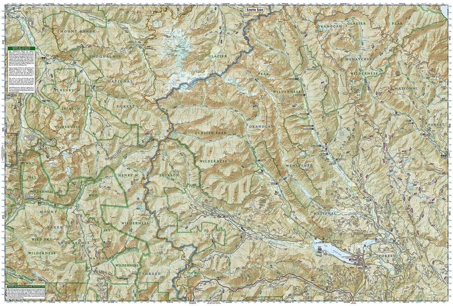 Glacier Peak Wilderness Map [Mt. Baker-Snoqualmie and Okanogan-Wenatchee National Forests] (National Geographic Trails Illustrated Map, 827)