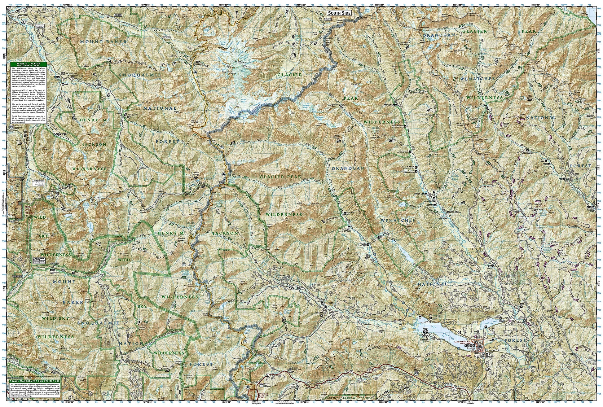 Glacier Peak Wilderness Map [Mt. Baker-Snoqualmie and Okanogan-Wenatchee National Forests] (National Geographic Trails Illustrated Map, 827)