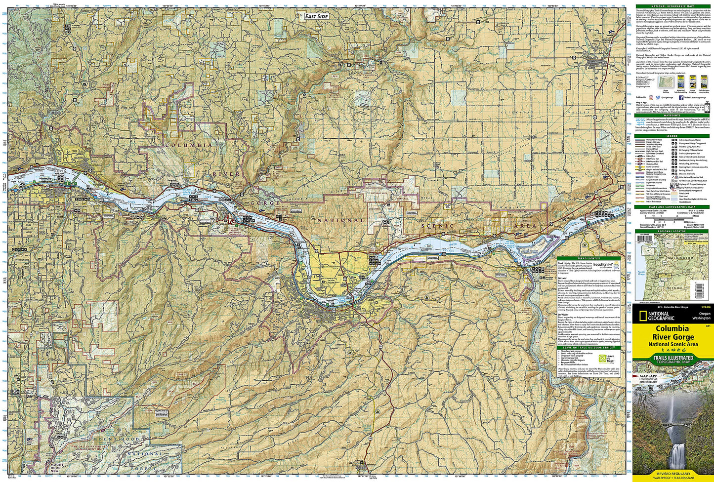 Columbia River Gorge National Scenic Area Map (National Geographic Trails Illustrated Map, 821)