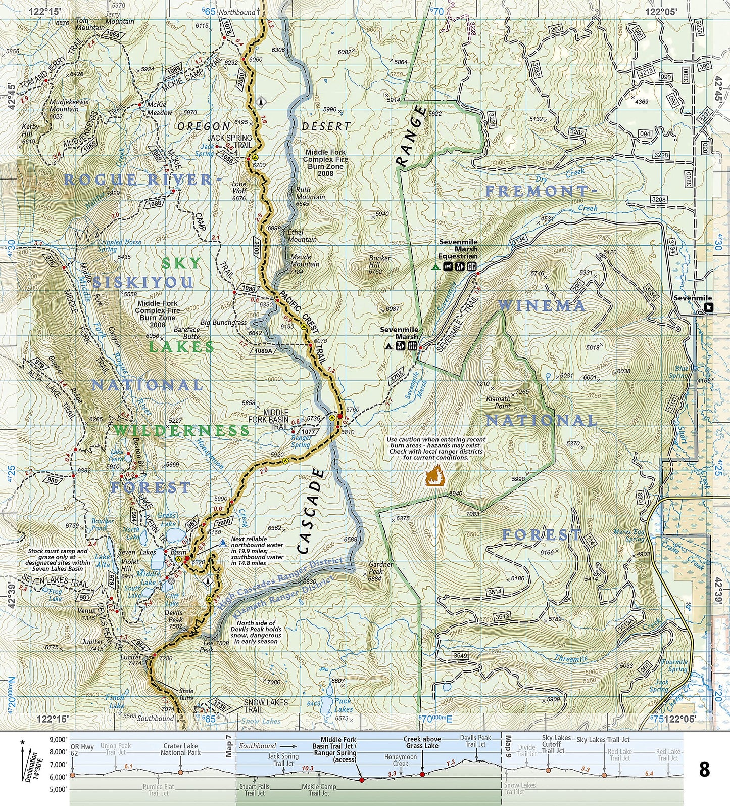Pacific Crest Trail: Oregon South Map [Willamette Pass to Siskiyou Summit] (National Geographic Topographic Map Guide, 1005)