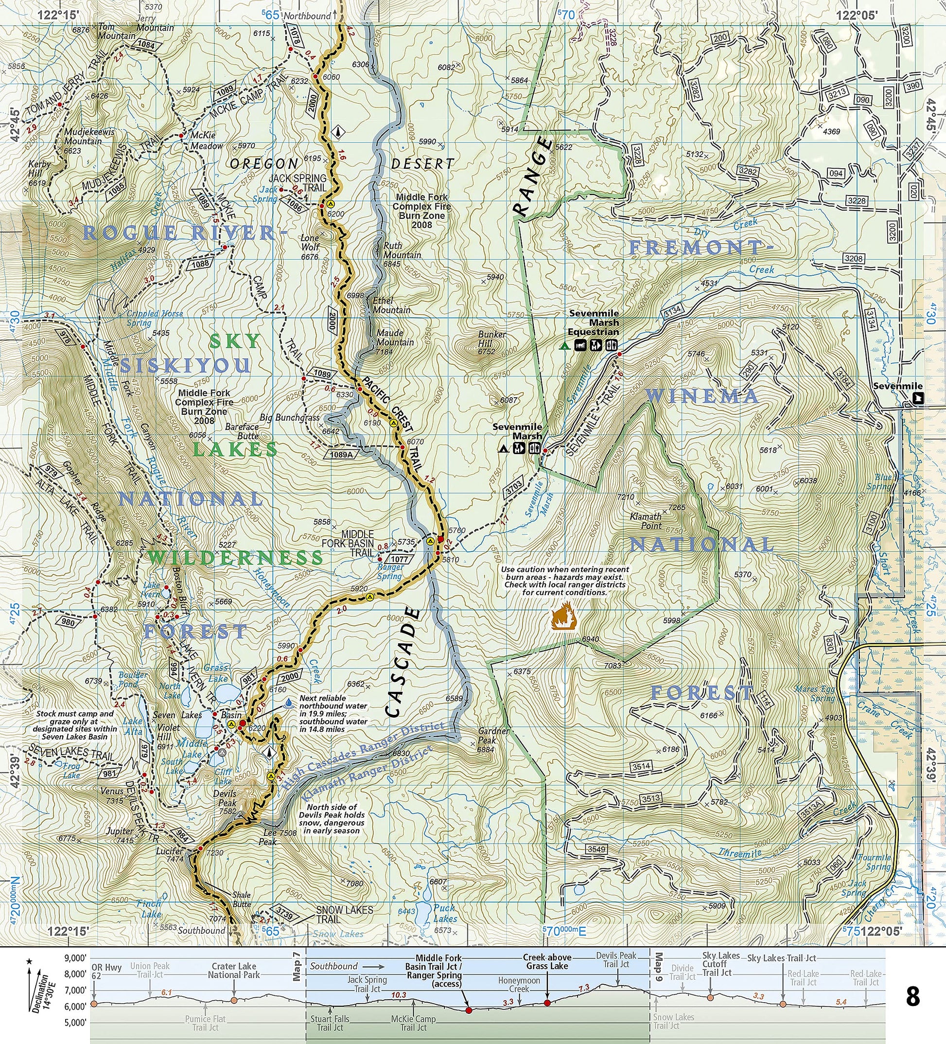 Pacific Crest Trail: Oregon South Map [Willamette Pass to Siskiyou Summit] (National Geographic Topographic Map Guide, 1005)