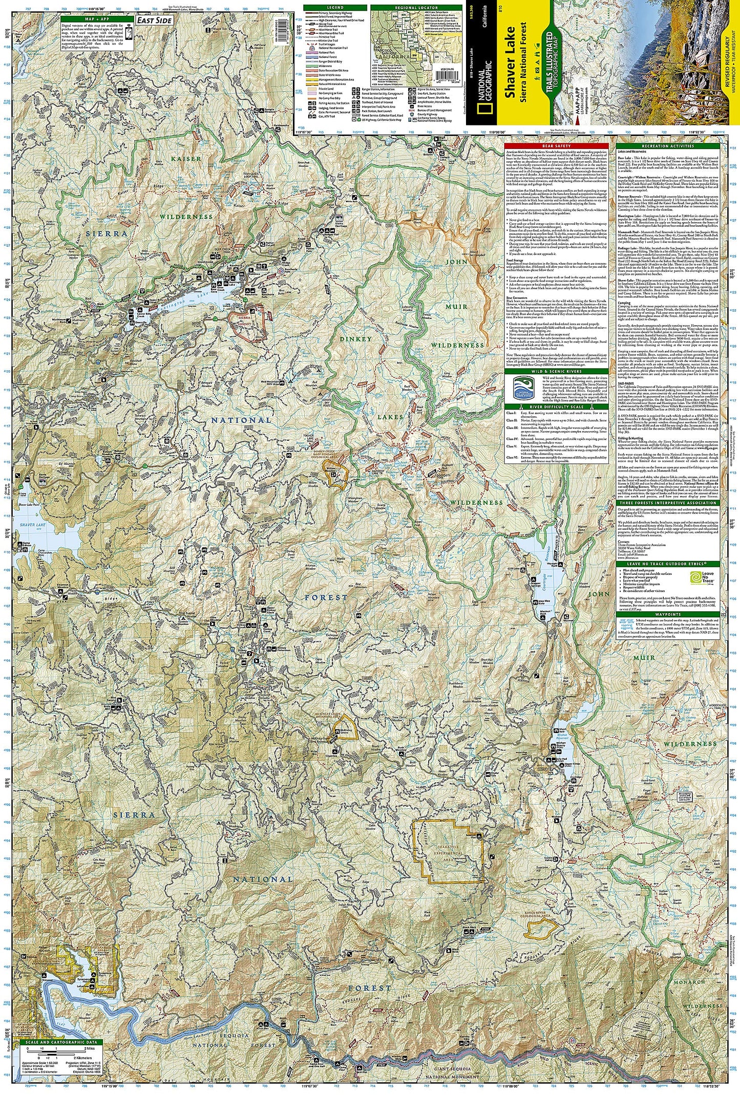 Shaver Lake [Sierra National Forest] (National Geographic Trails Illustrated Map) (National Geographic Trails Illustrated Map, 810)